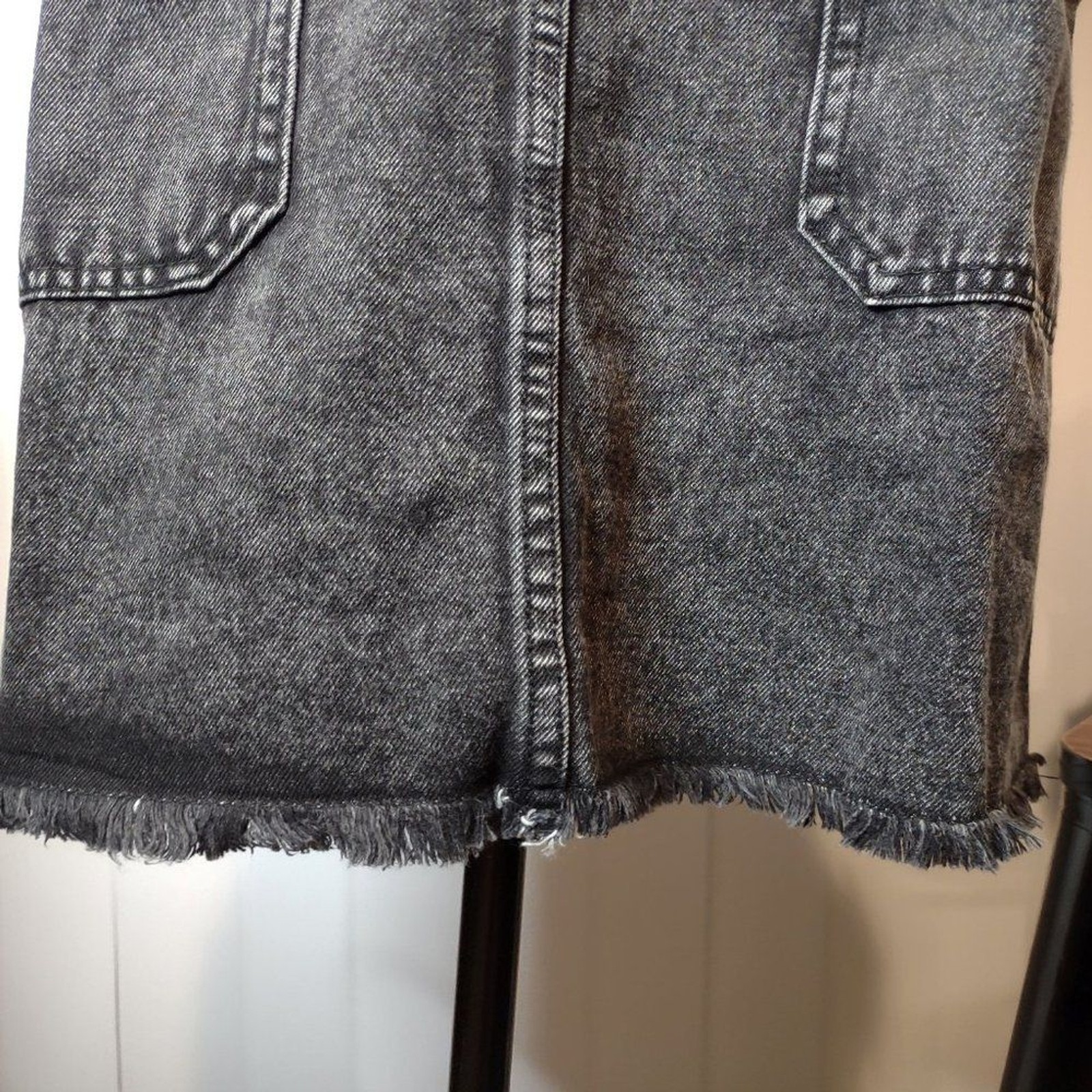 NWT Juniors’ SO® Scoop Front Pinafore Dress Black Wash Denim Size XS