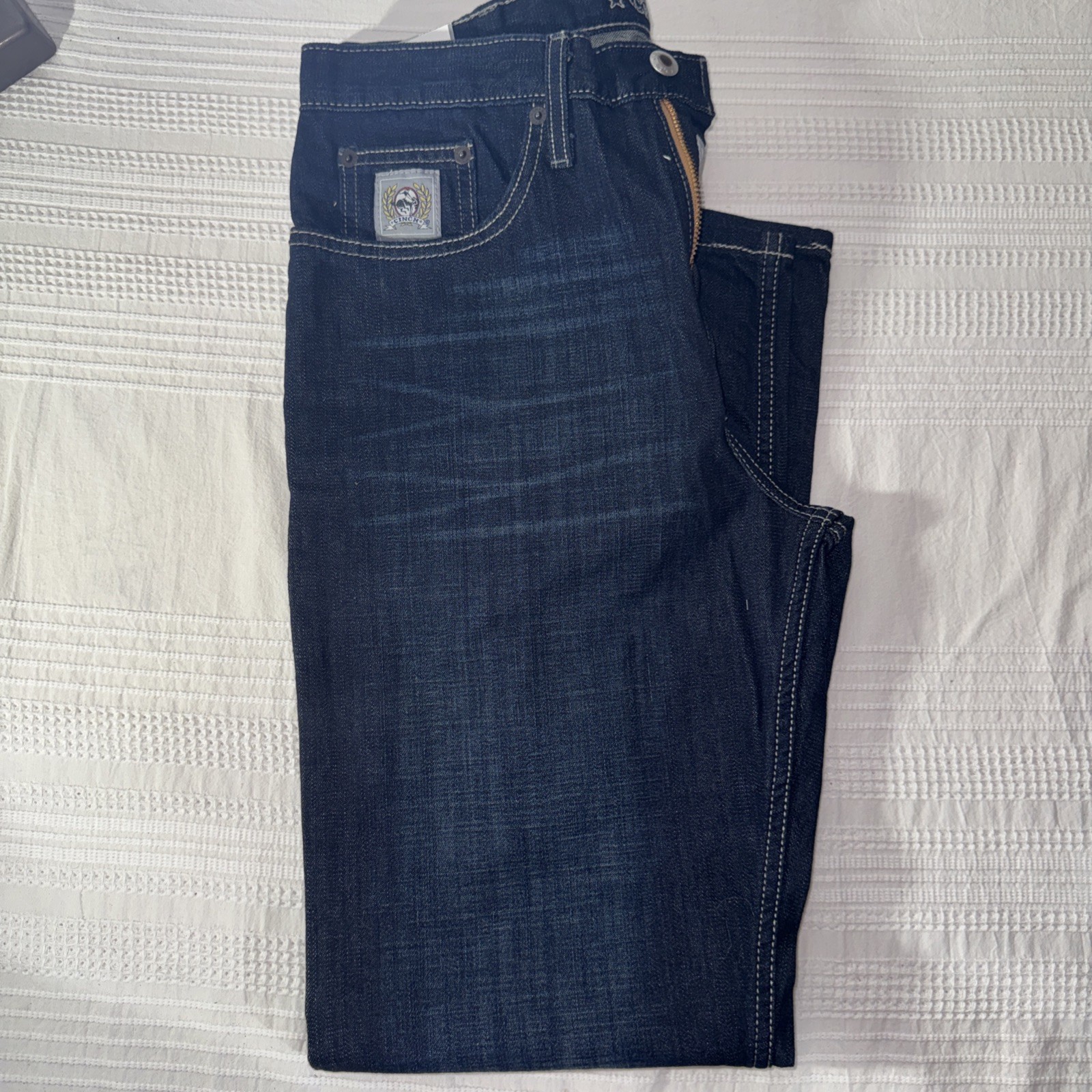 Cinch Silver Tab Jeans Mens Size 29×32 Slim Fit Medium Stone Wash Straight Leg