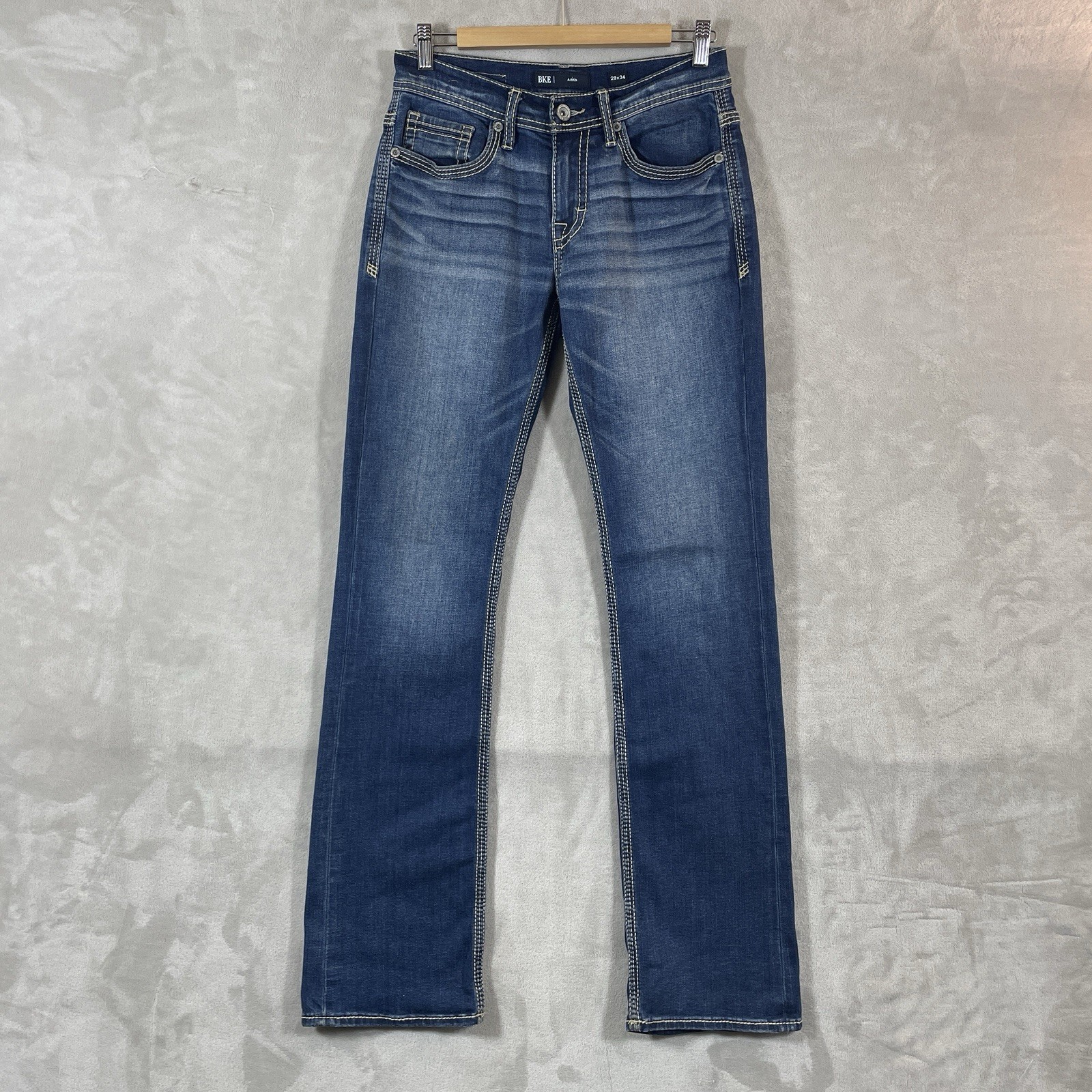 BKE Aiden Jeans Mens 29×34 Y2K Western Cowboy Stretch Denim Whisker Honeycomb