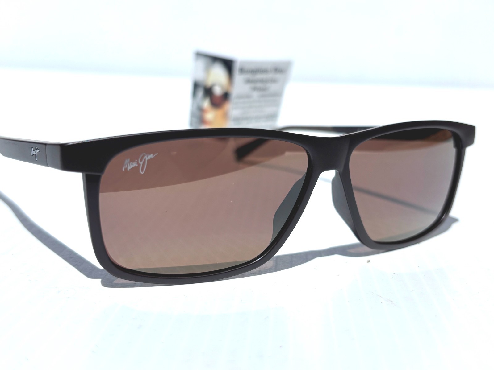 NEW Maui Jim PULAMA Matte Brown POLARIZED ST Bronze GLASS Sunglass H618-01
