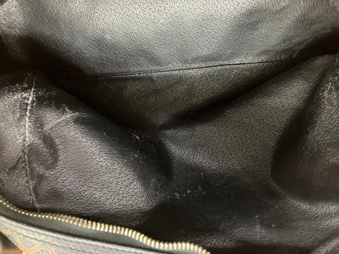 CELINE Mini Boston Bag Macadam PVC Leather Brown Authentic From Japan used