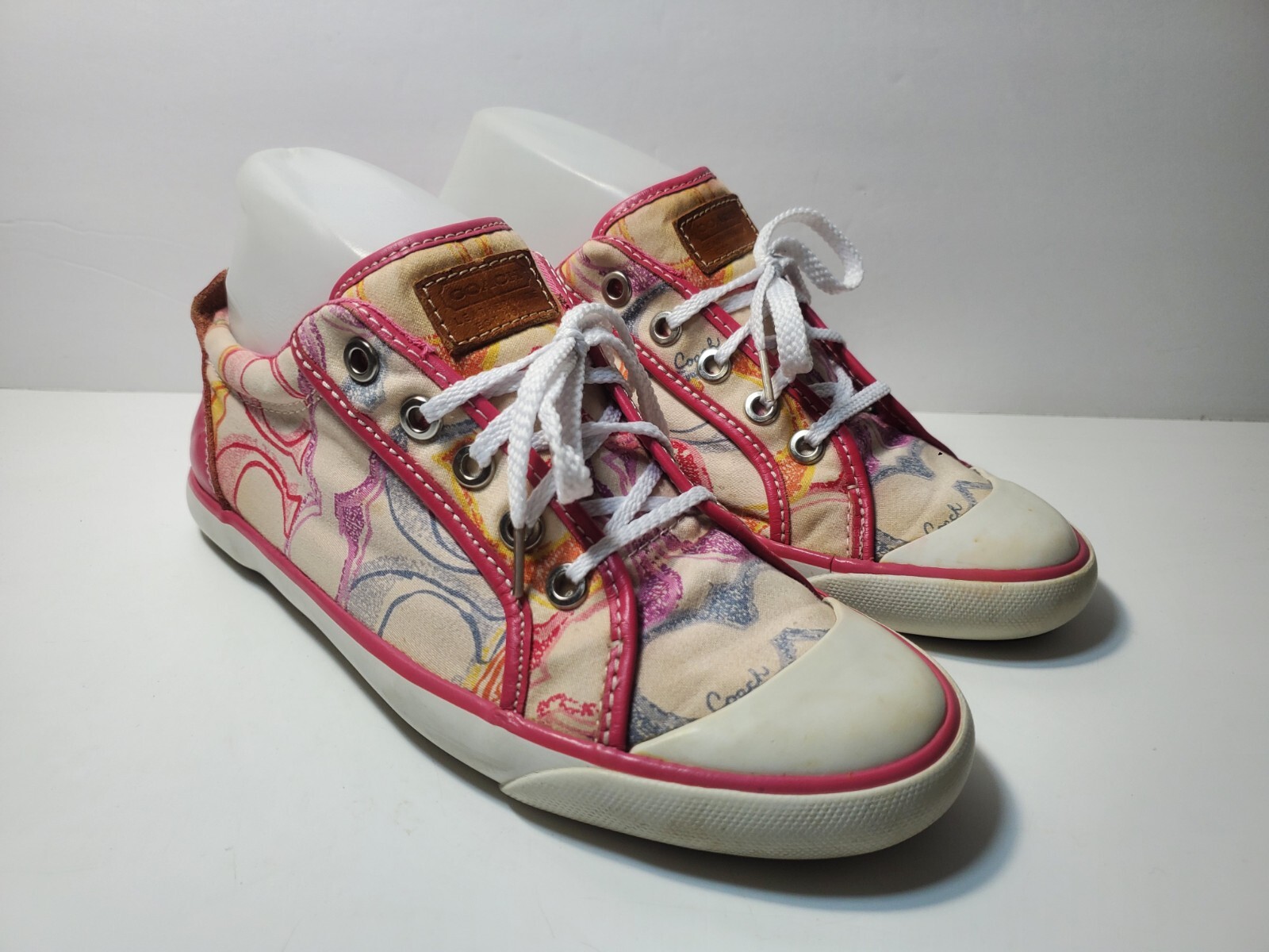 Coach Barrett Multi Dream Pink Multicolor CC Monogram – Size 7.5B