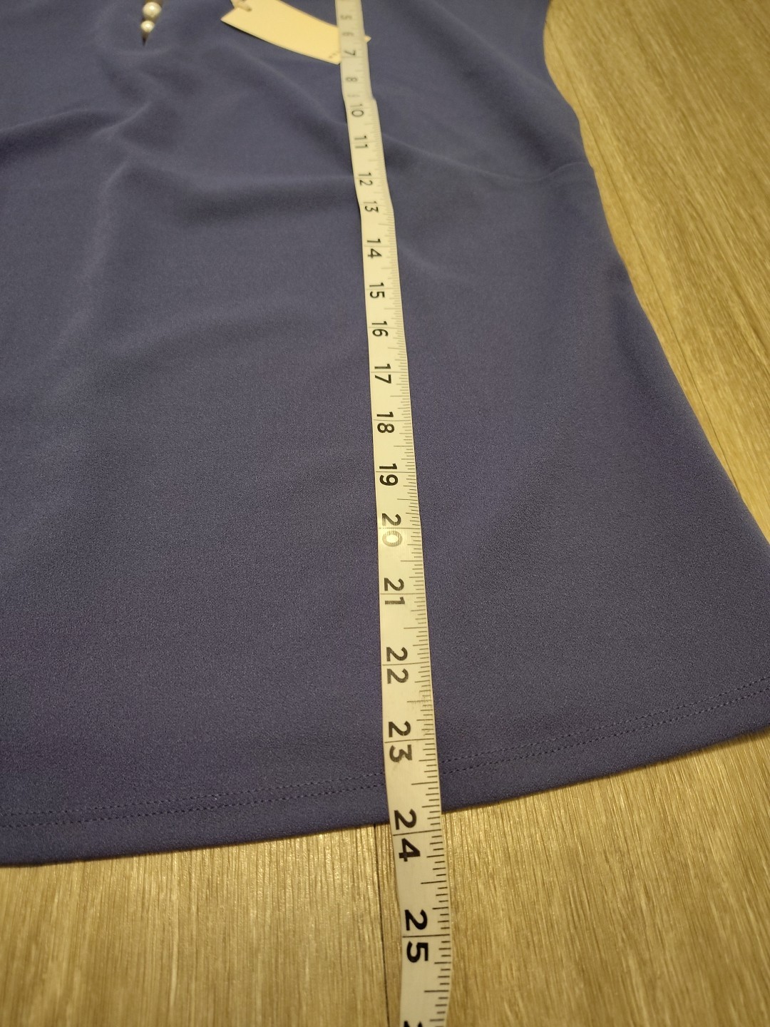 Melloday Blouse Woman’s Size Medium Stretch Purple Blueish Cap Sleeve Pullover