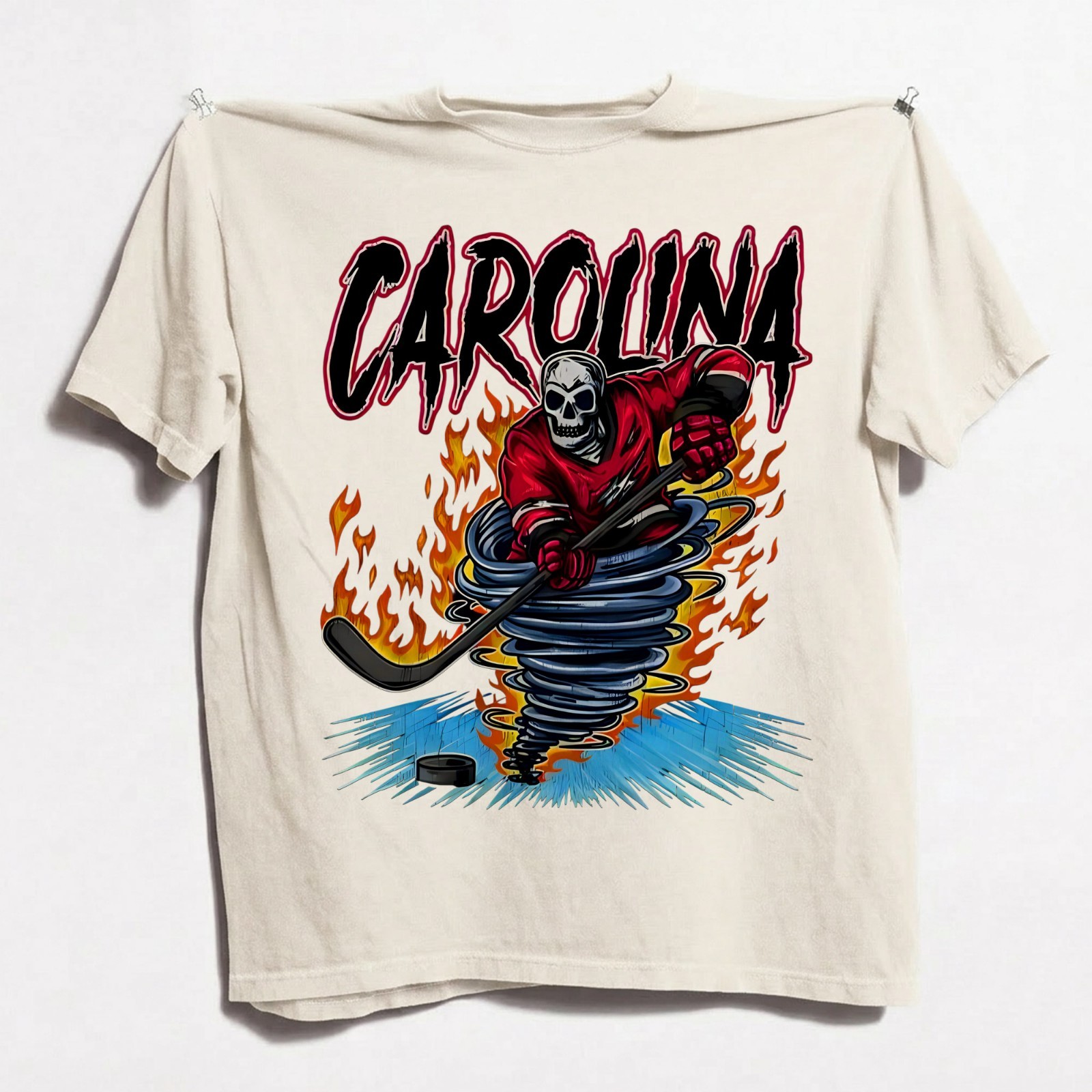 Carolina Hurricanes Ice Hockey Skeleton Vintage Comfort Color T-shirt