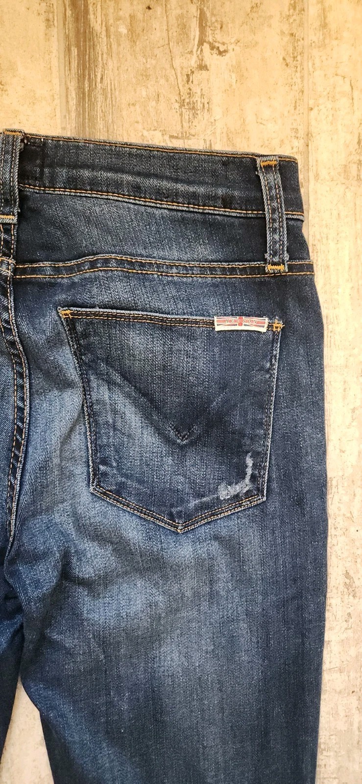 Hudson Womens Jean Nico Midrise Super Skinny Sz 26 Distressed Dark Wash