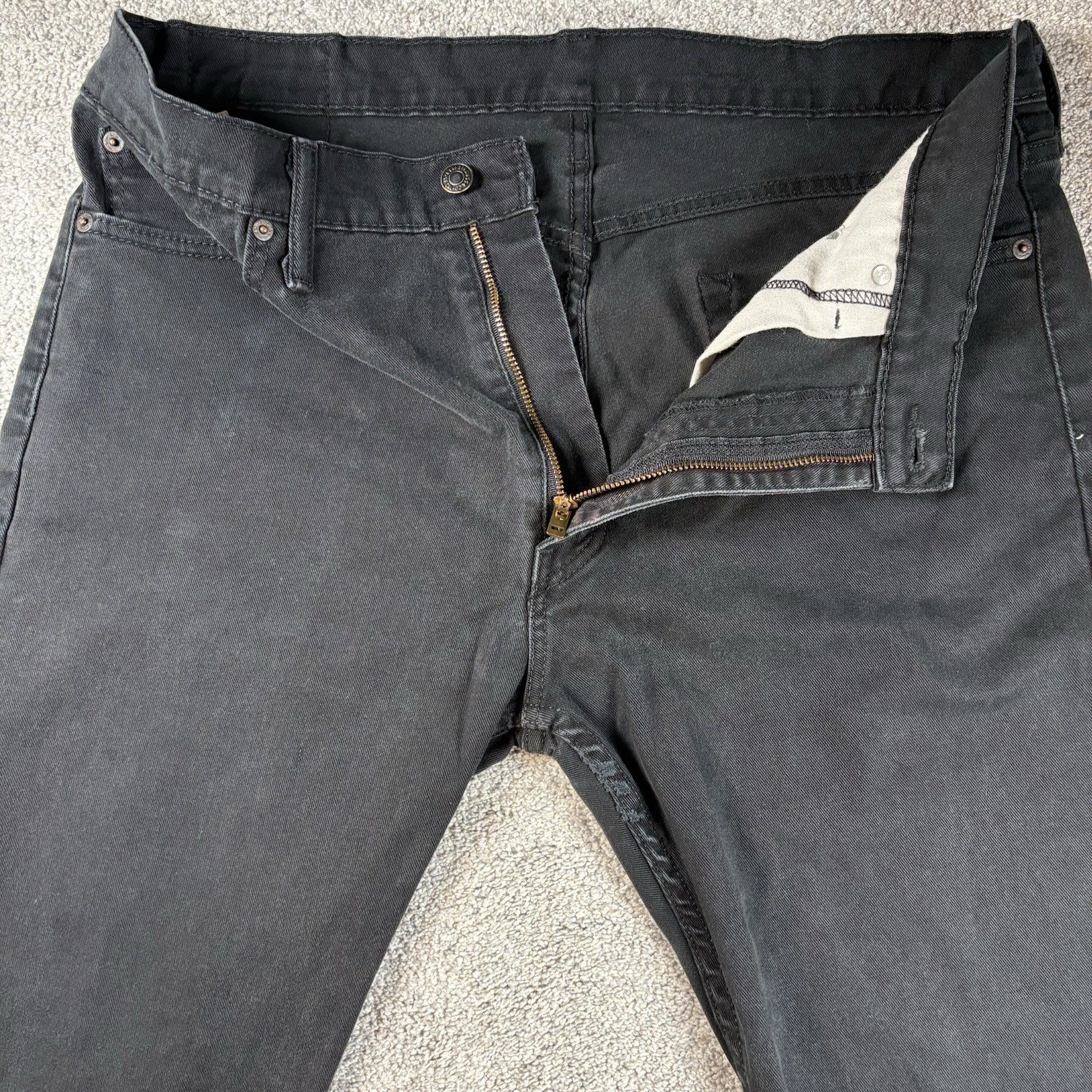 Levi’s 513 Jeans Mens 36×30 Slim Straight Black Dark Wash Denim Fit 36×29