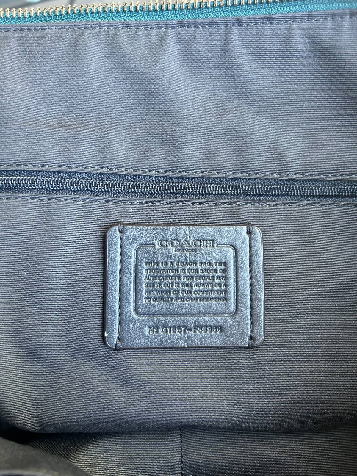 COACH Ava Chain Tote in Teal Refined Pebble Leather – Excellent Condition