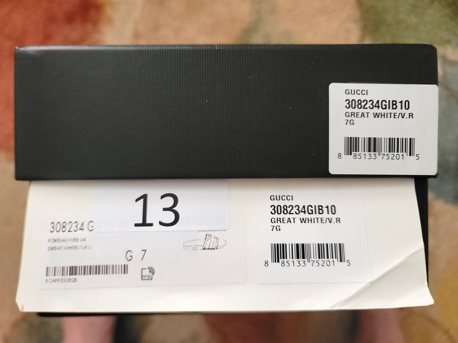 NIB GUCCI Pursuit Stripes White Pool Slides Mens – White Gucci Web, Size US 7