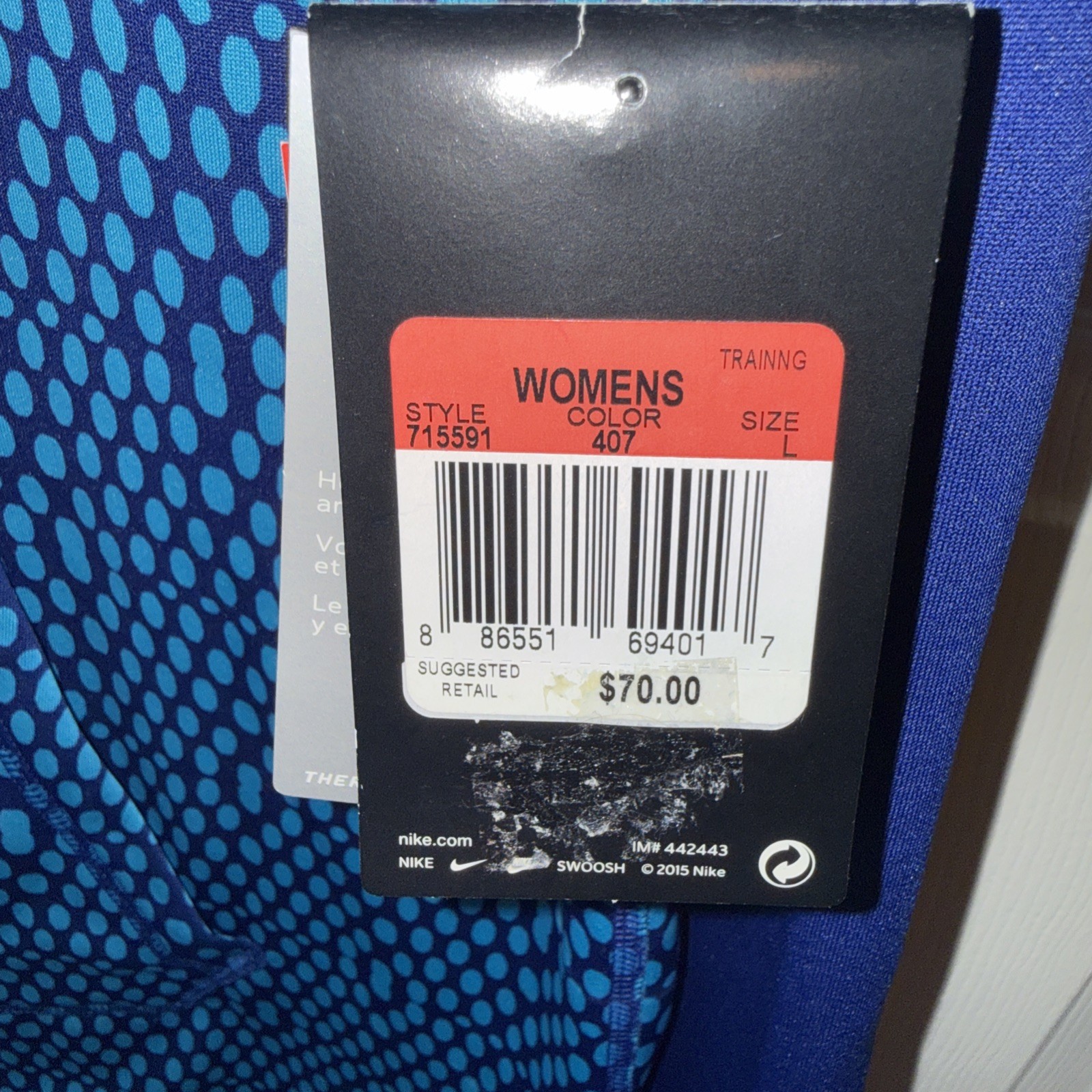 Nike Therma-FIT Women’s Large Full Zip Hooded Jacket NWT Blue Thumbholes