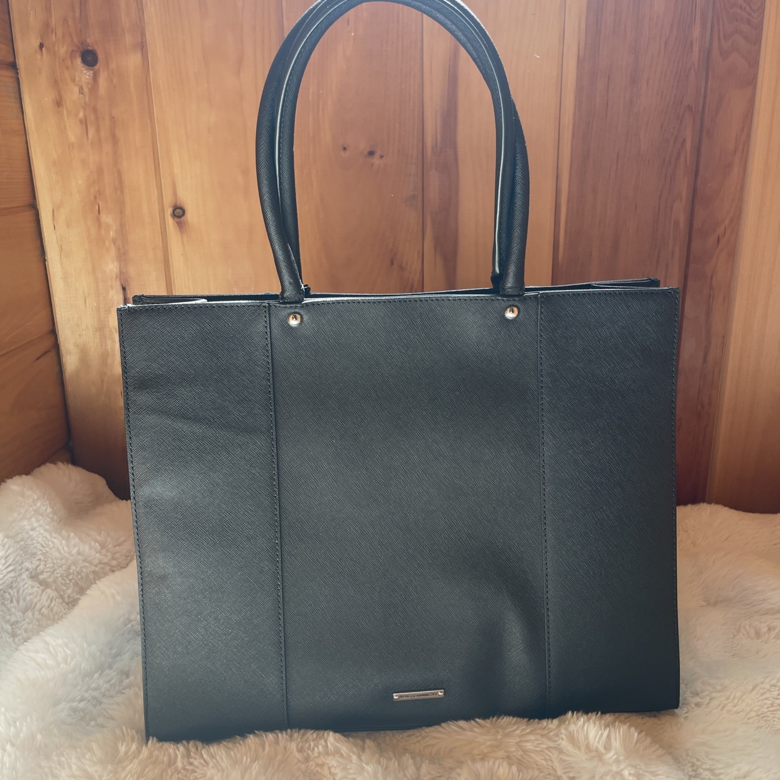 Rebecca Minkoff Medium M.A.B. Tote Black Saffiano Leather Shoulder Bag