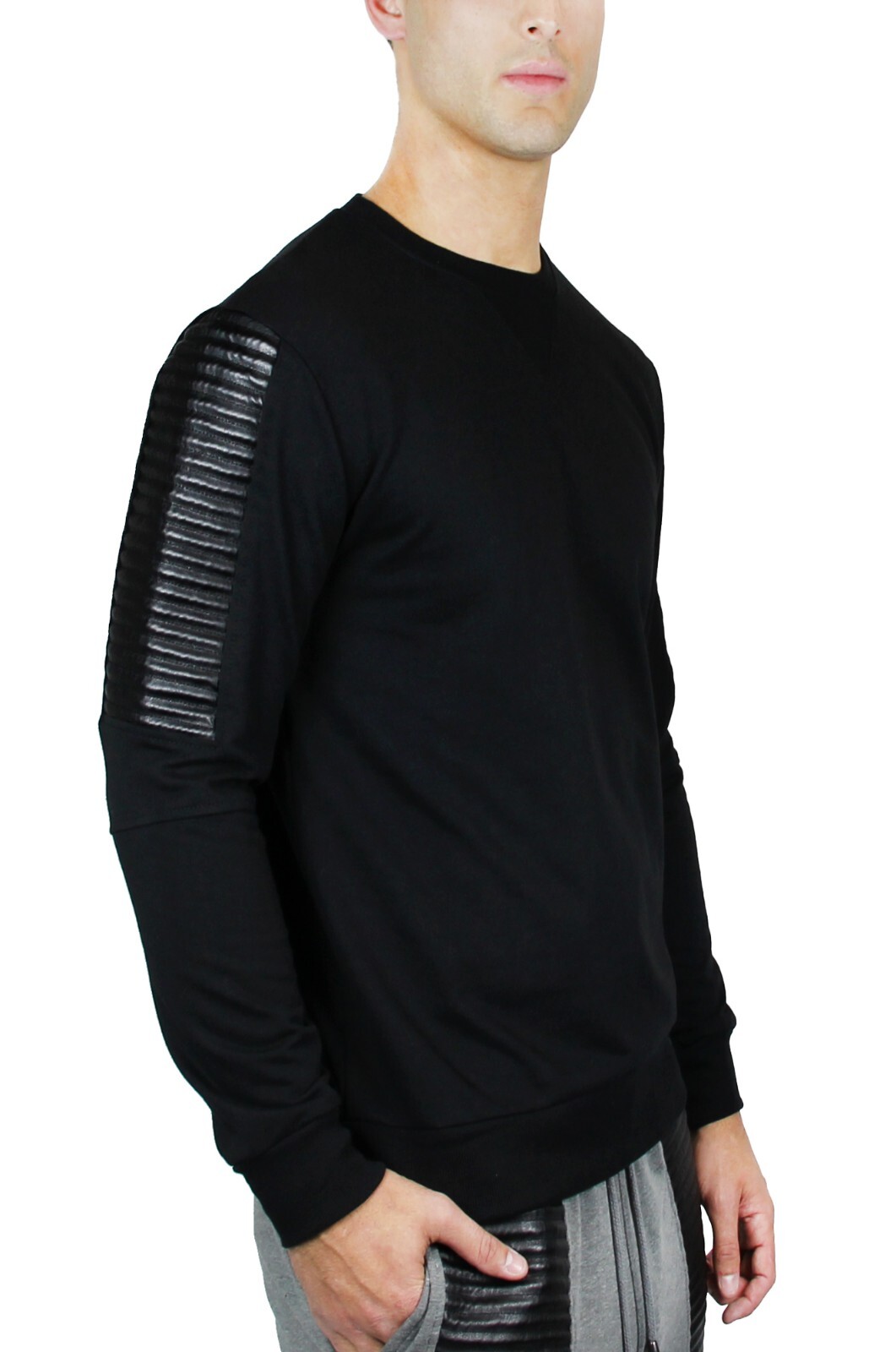 Blue Ocean Mens Stylish French Terry Moto Top (BO-46)