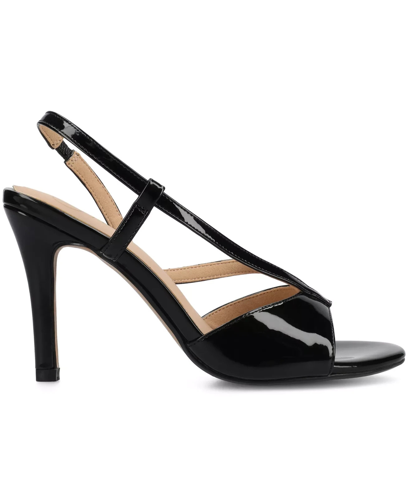 Journee Varra Women Black Sling Back Dress Heels Wide Size 8.5W New Box