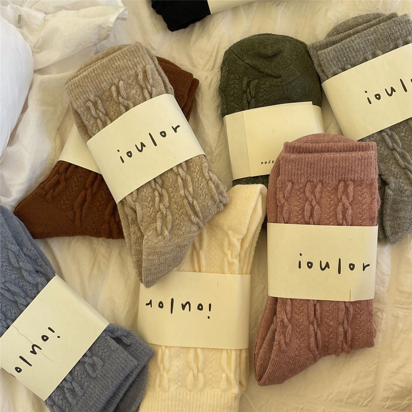 5 Pairs Women Wool Crew Socks Warm Heavy Thick Design Knit Boots Fuzzy Soft 5-9