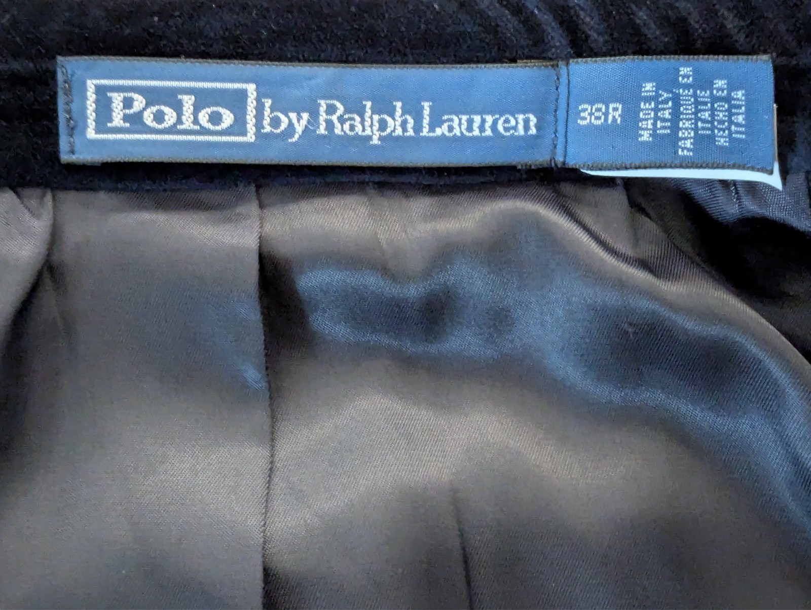 POLO Ralph Lauren Tailored Plaid Wool Suit, Velvet Collar, Size 38 R NWOT Italy