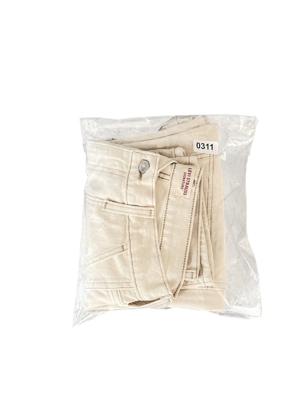 Levi Strauss Signature Off White/Cream Double Knee Straight Leg Jeans W29 X L32