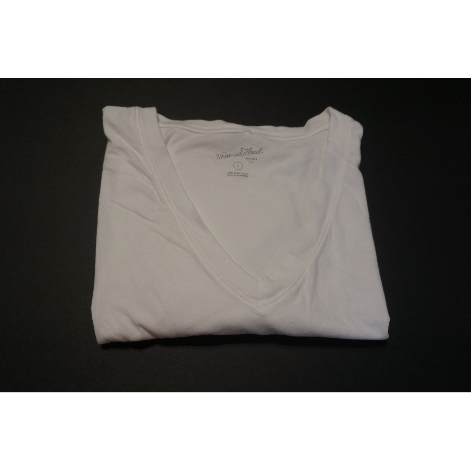 Universal Thread Womens White V-Neck Short Sleeve T-Shirt LB1.C1086