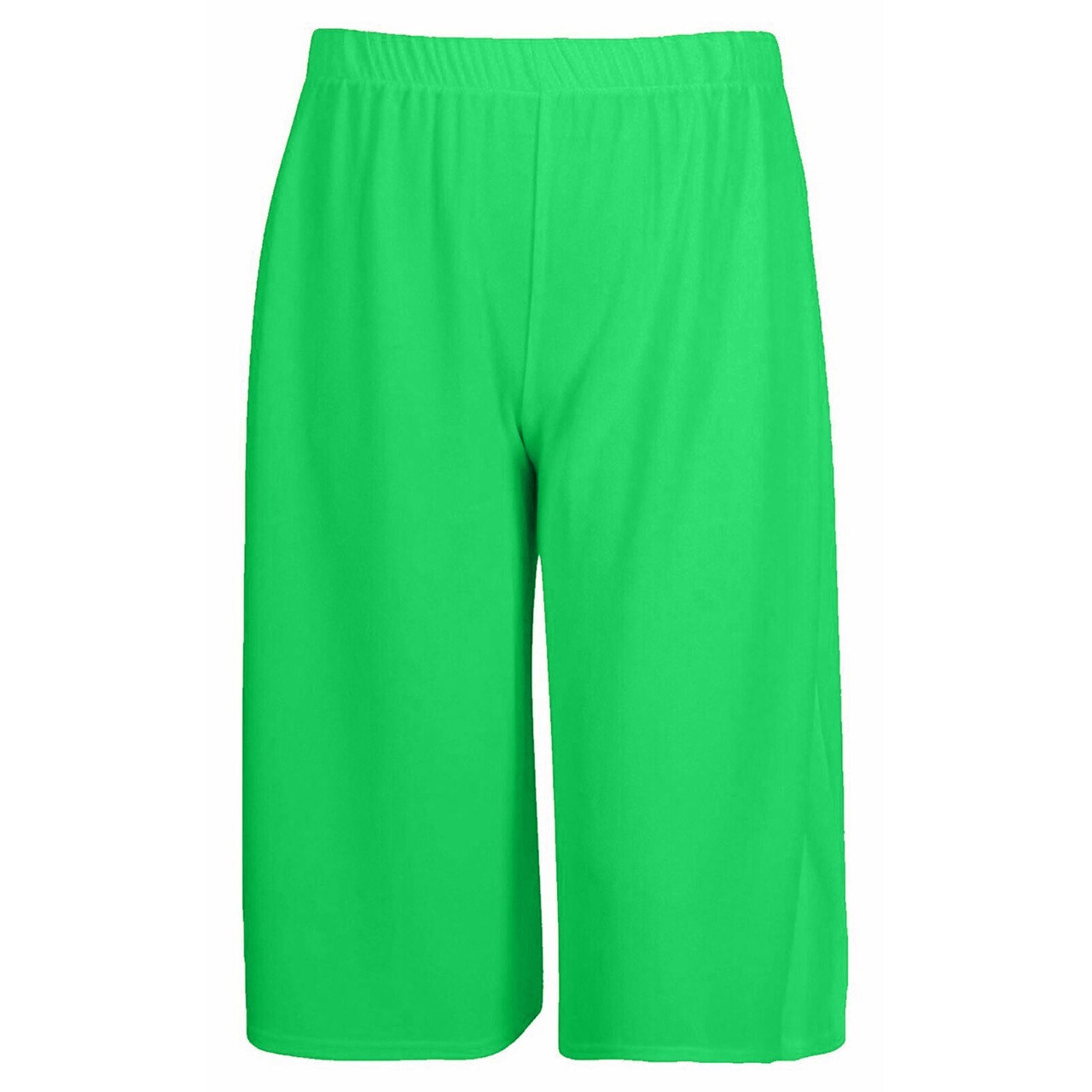 Womens 3/4 Palazzo Trousers Ladies Elasticated Stretch Wide Leg Shorts 8-26