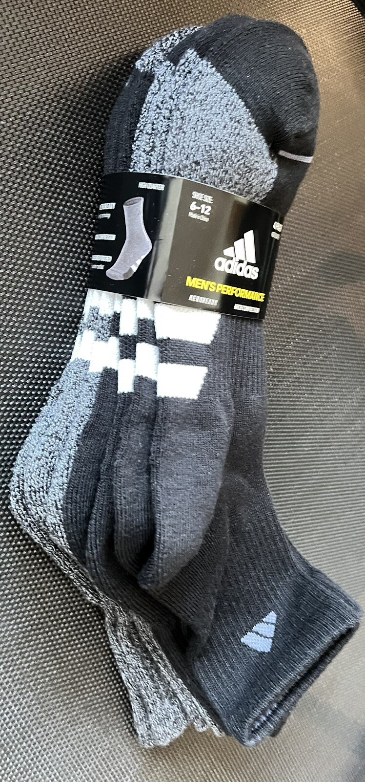 NWT Adidas Men’s High Quarter Sock, 4-pair