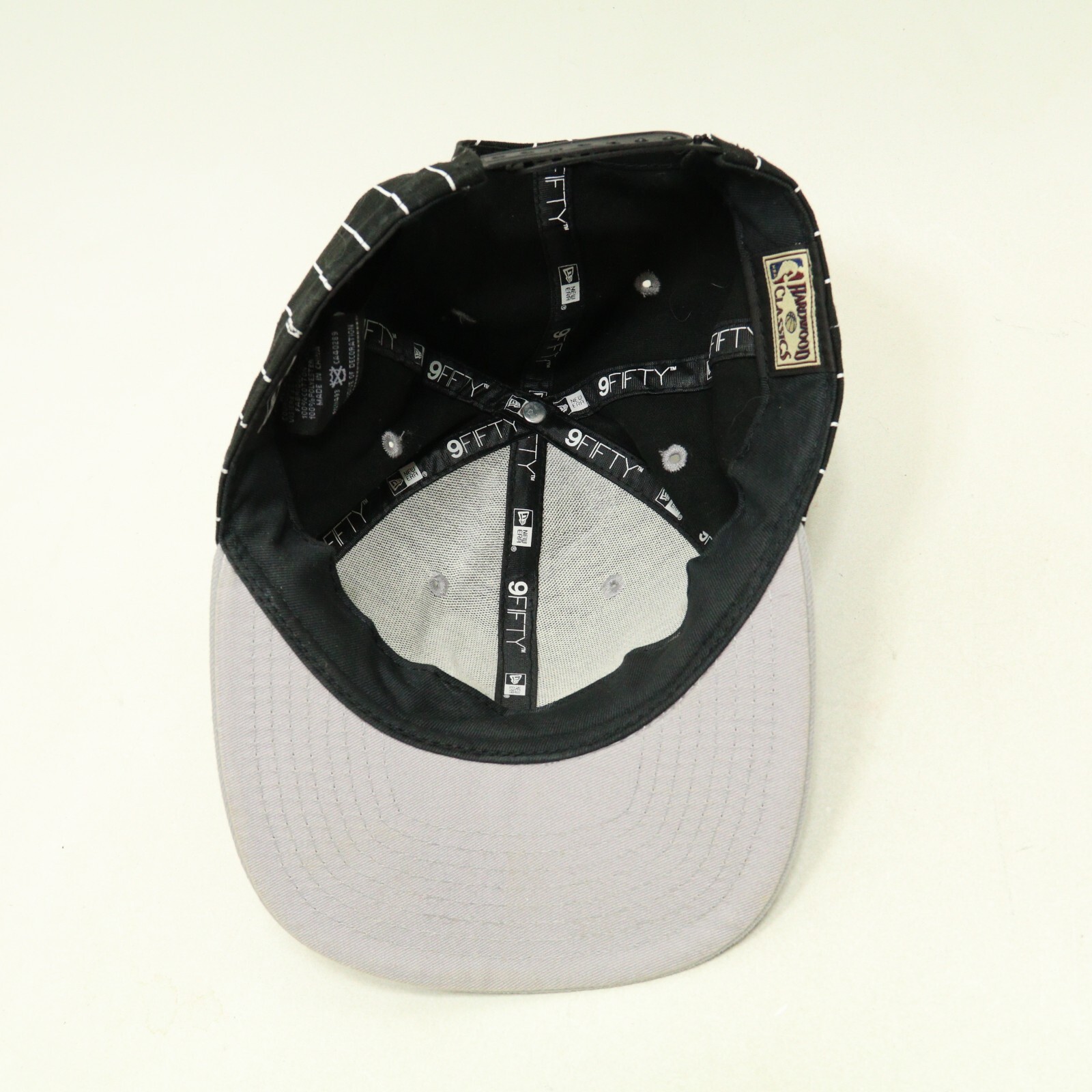 San Antonio Spurs New Era 9FIFTY Hat Black Striped Snapback Cap NBA OSFA