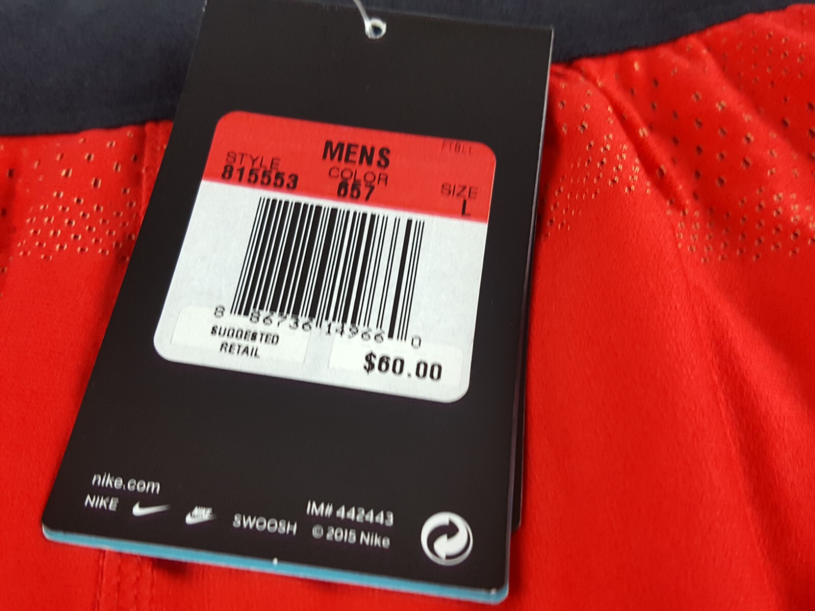 Nike Flyknit Athletic Football Basketball Shorts Men’s Red Large 815553-657 NEW