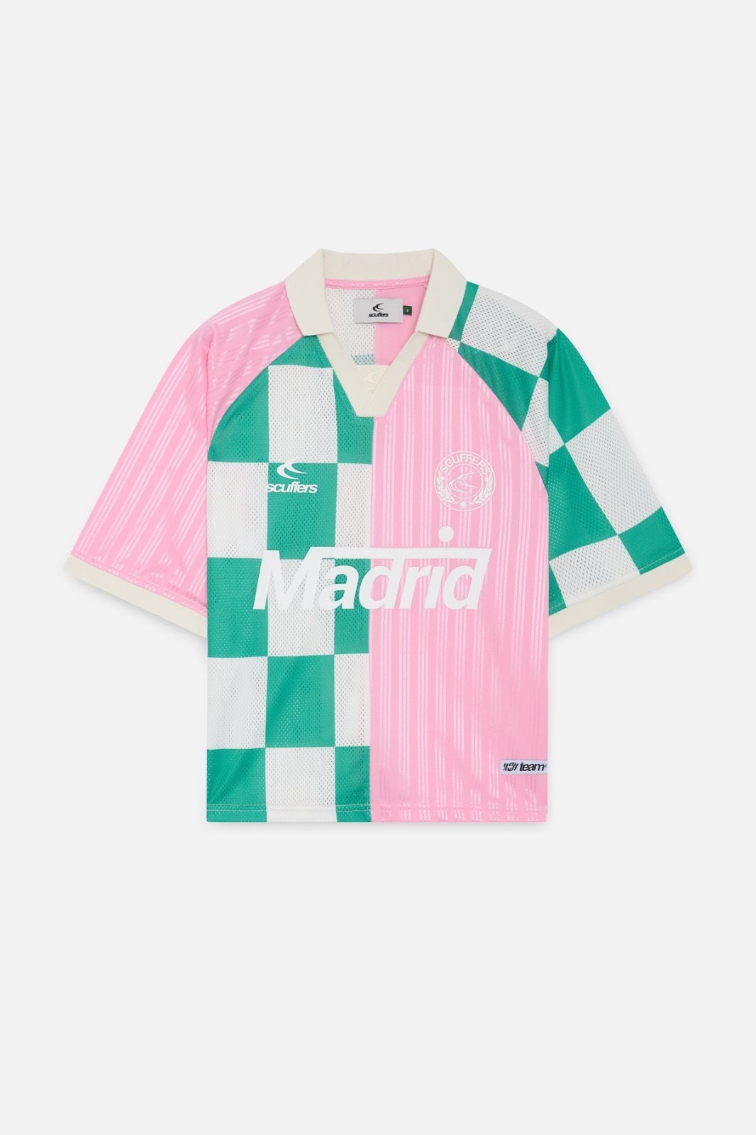 Scuffers Madrid Pink & Checkered Football T-Shirt [Brand New, Unopened]
