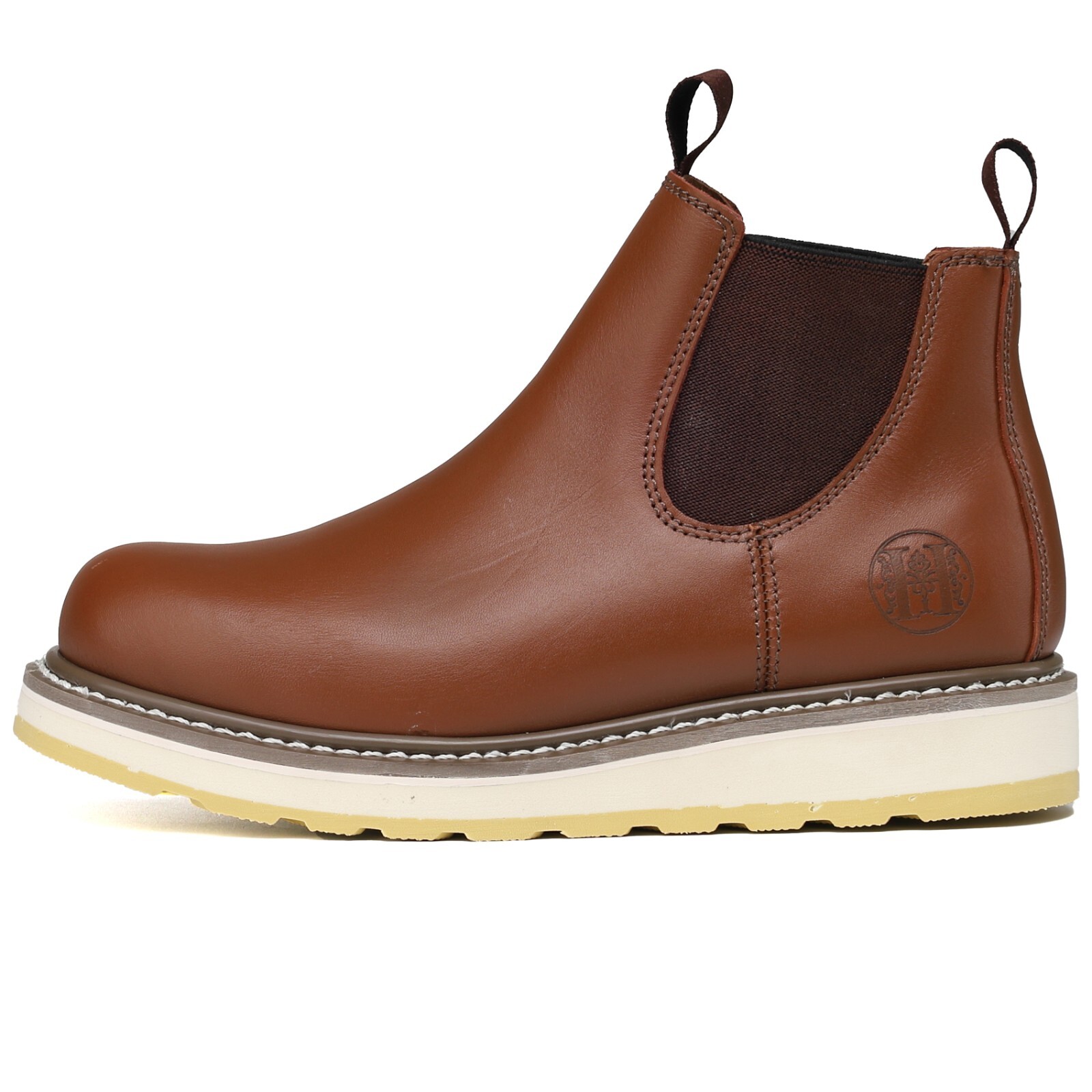 Soft Toe Mens Work Boots Leather Slip Resistant Durable 84985