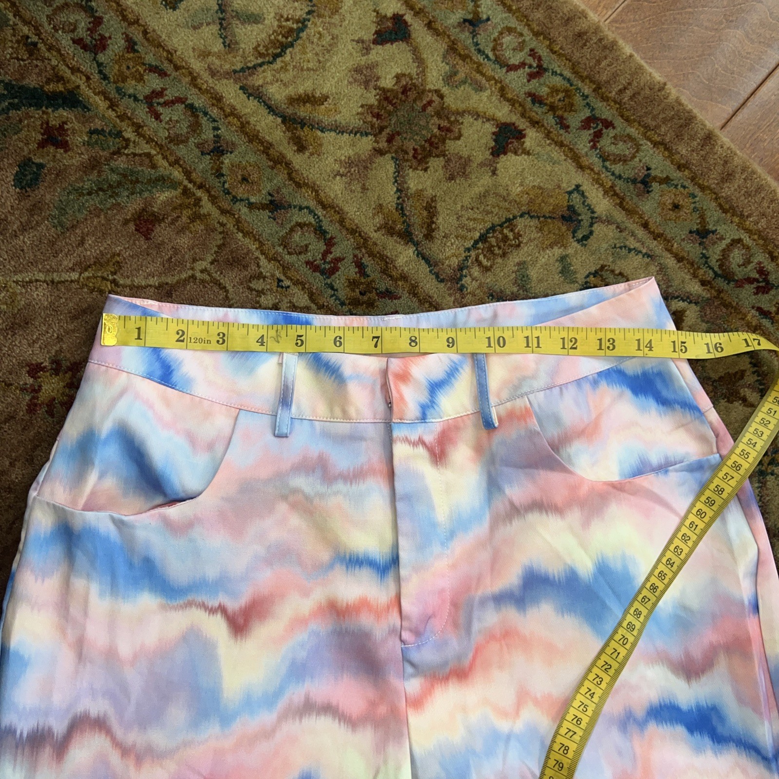 Cider Wide-Leg Pants L Pastel Tie Dye Watercolor Relaxed Flowy Boho Festival