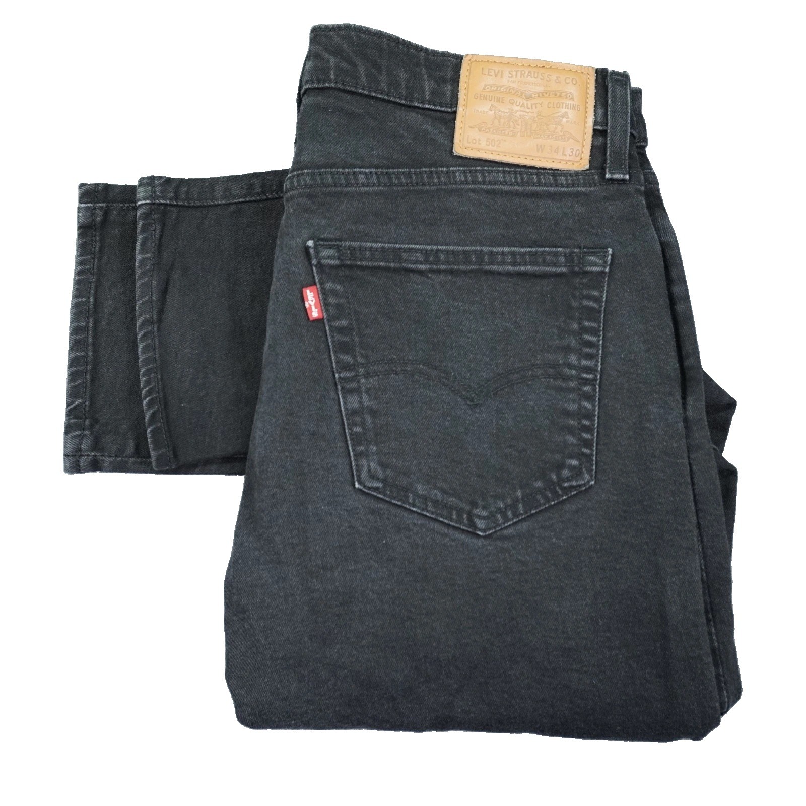 Levi’s Premium Black Jeans Men’s 34×30 Stretch Straight Denim 98 Cotton 2 Elasta