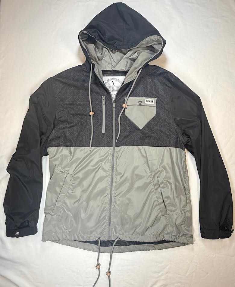 Baseballism WINFIELD Windbreaker Rain Jacket Black/Gray Size 3XL Authentic Fan