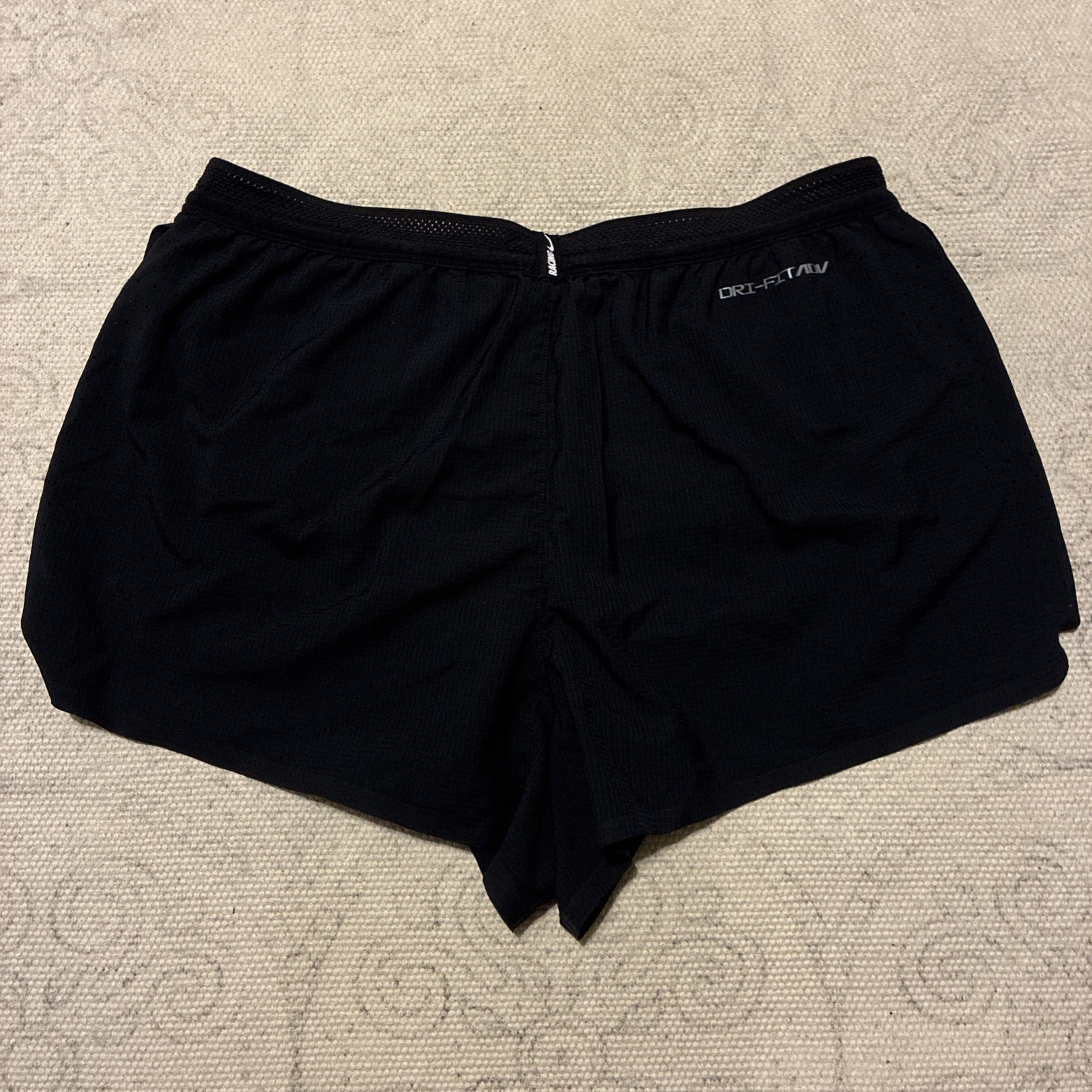 NIKE AeroSwift 2′ Shorts Medium Mens Black White Lined Drifit ADV Running Racing