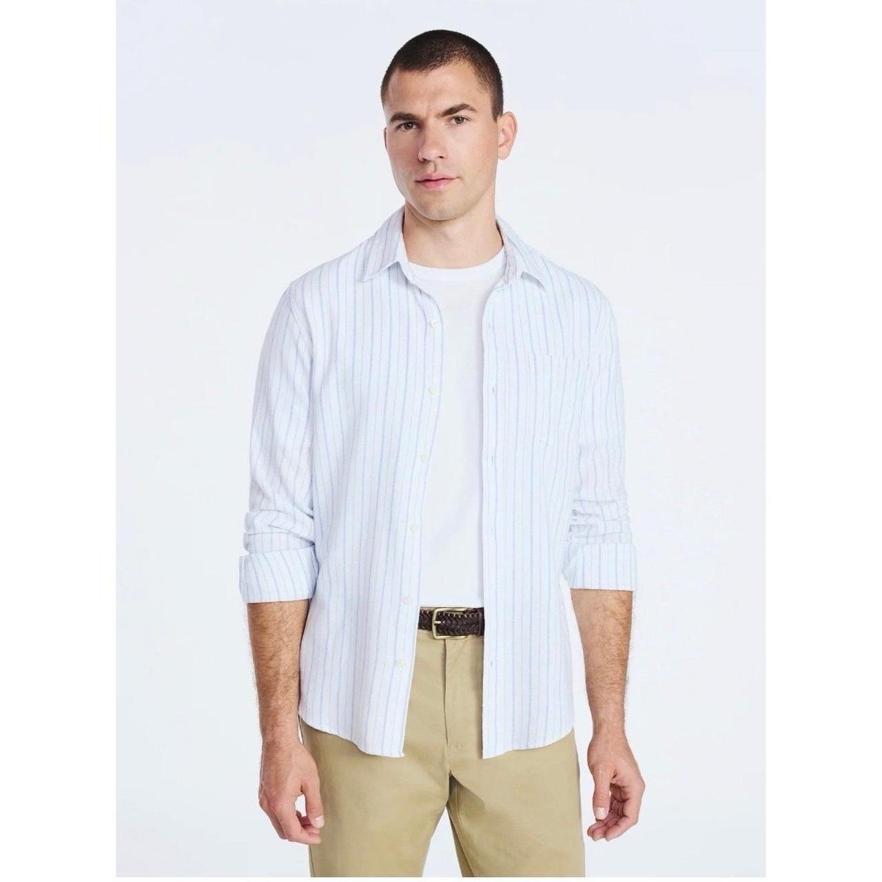 Free Assembly Men’s Button Front Flannel Shirt with Long Sleeves, Size XL