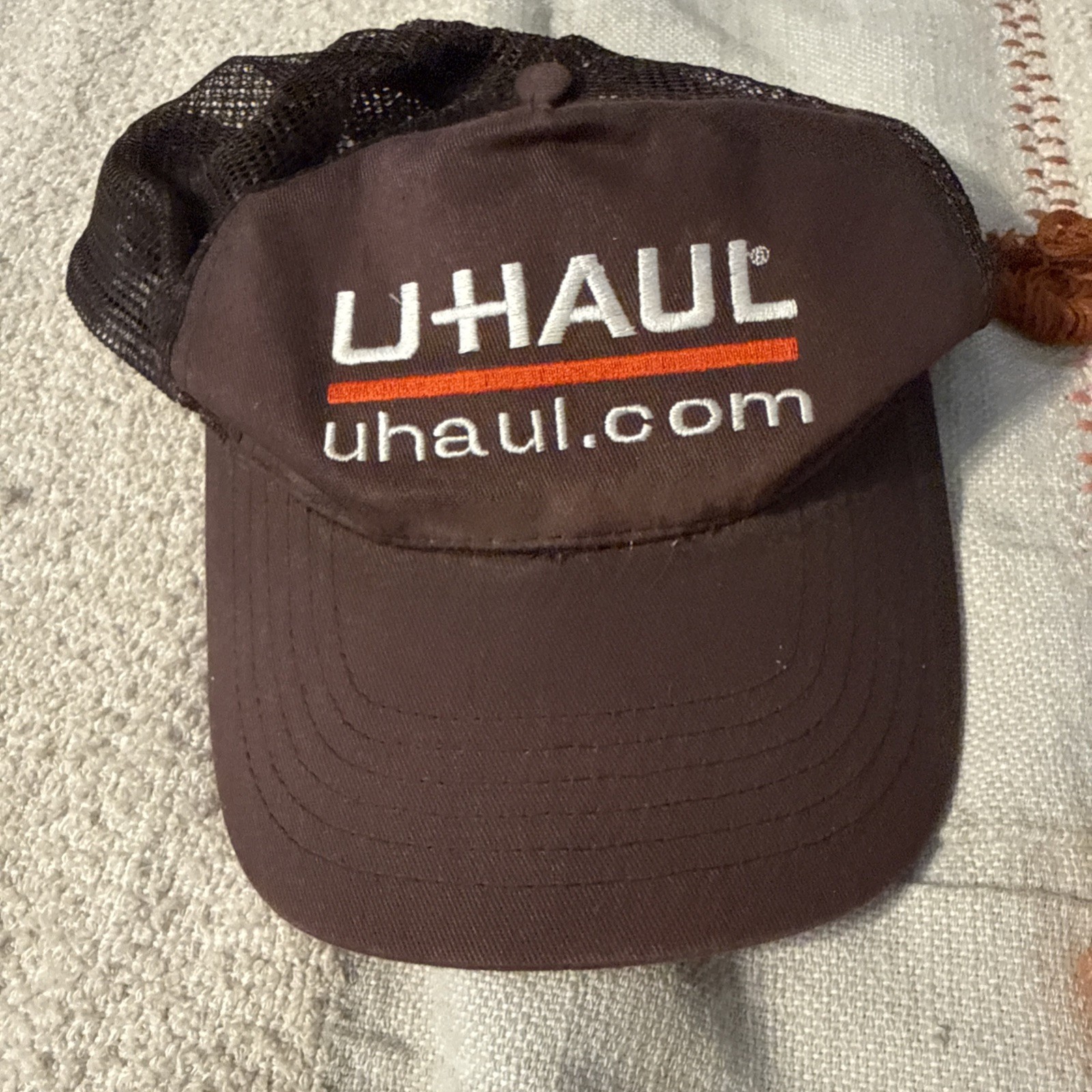 Vintage U-Haul Embroidered Logo Brown Swingster SnapBack Mesh Hat UHaul.com