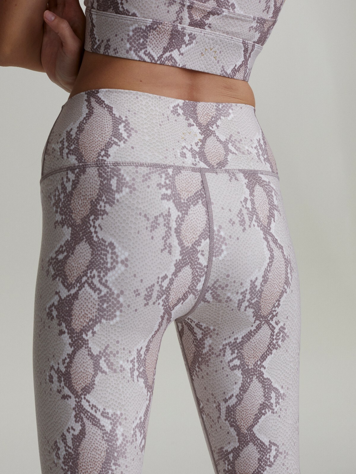 Varley Leggings Legging Century TAN SNAKE BRN Animal Wick PANT SMALL S PANTS NW