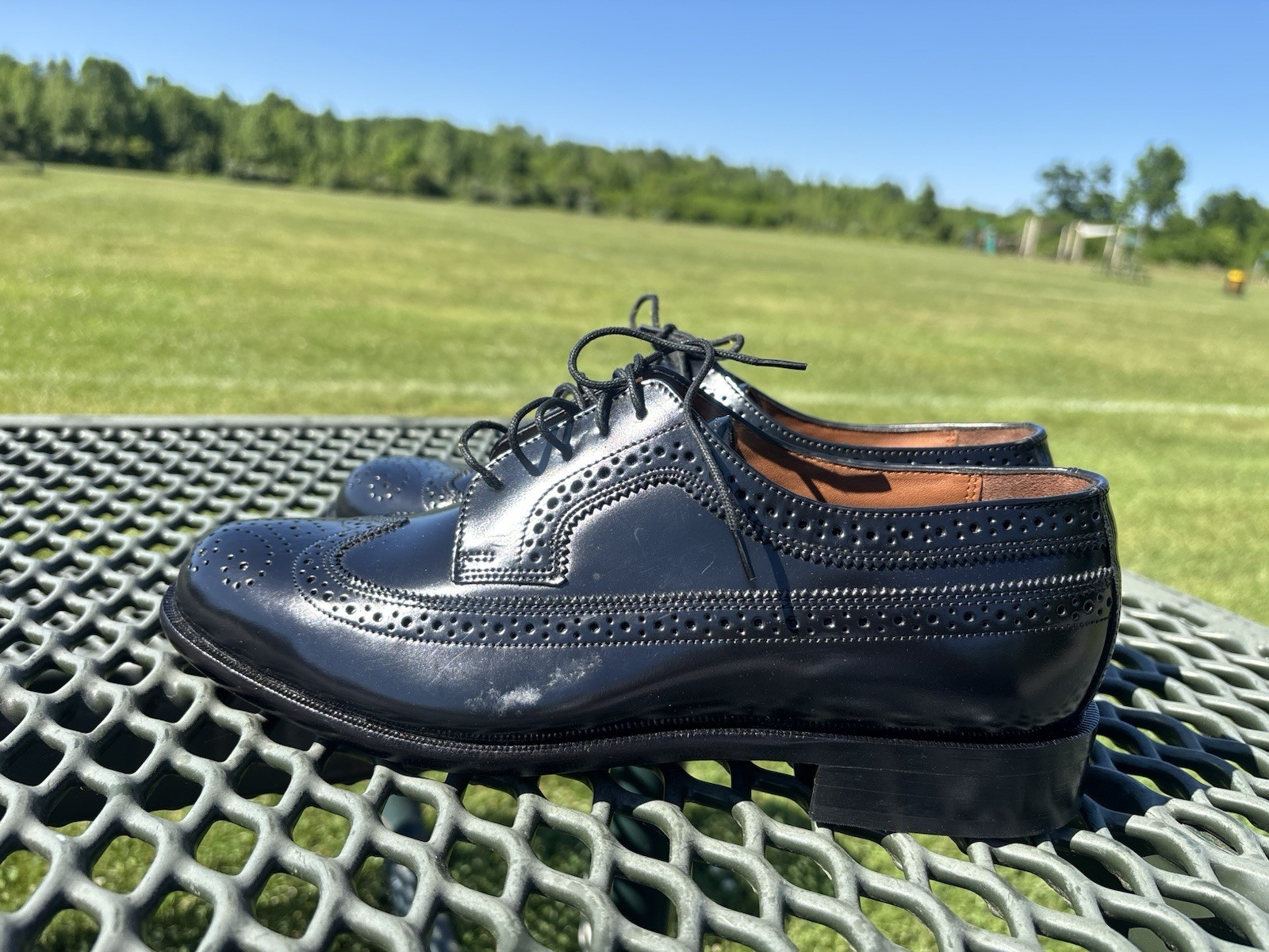 Bostonian Classic First Flex Men Size 9M Black Leather Wingtip Dress Shoes