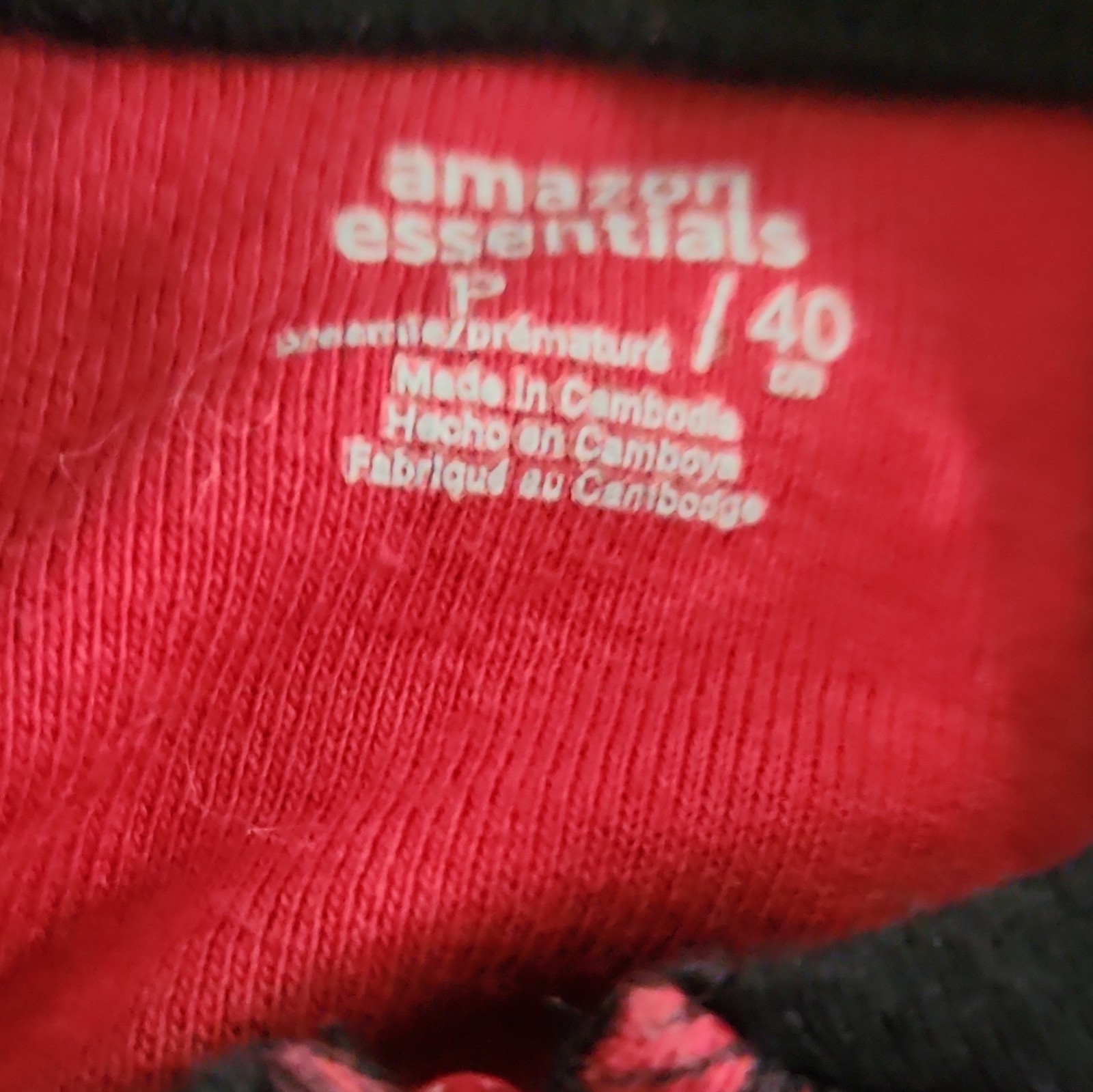 Amazon Essentials Preemie Red/Black Plaid Footed Fleece Zip Sleeper One-Piece