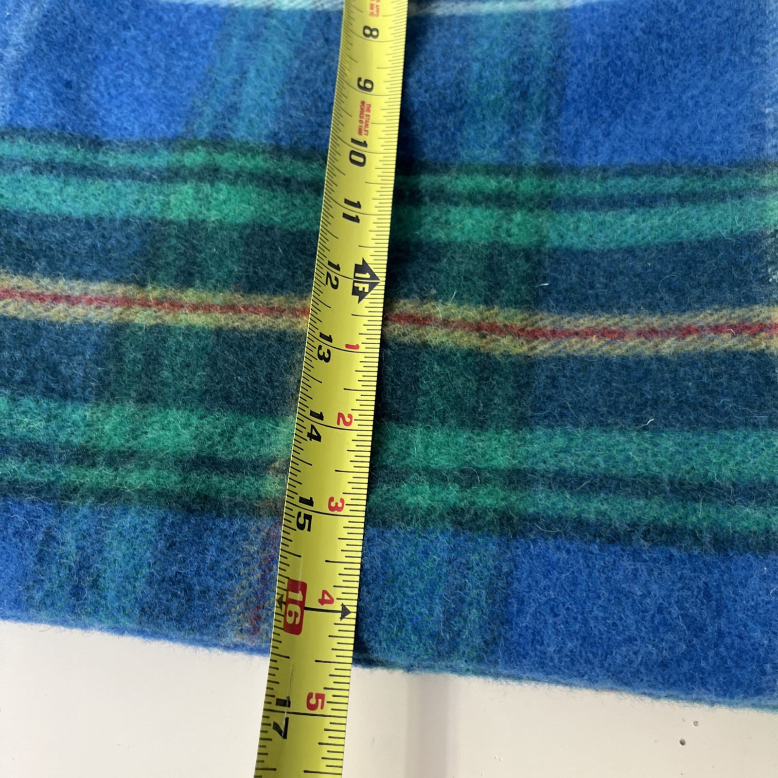 Patrick King woolen company Marino woolToteBag NEW Plaid Blue Green Tartan