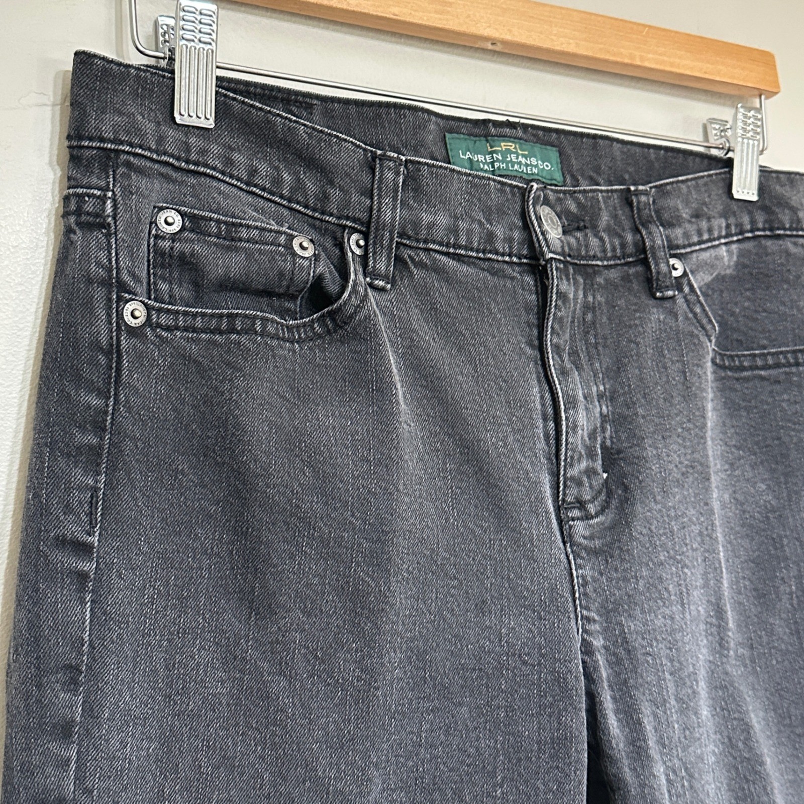 Lauren Ralph Lauren Classic Straight Leg Jeans Womens 10 Black Wash Denim Casual