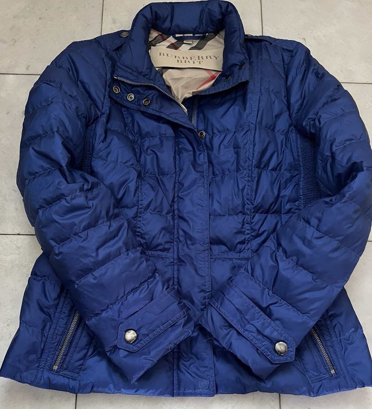 Burberry Brit Women’s Blue puffer down jacket size Large