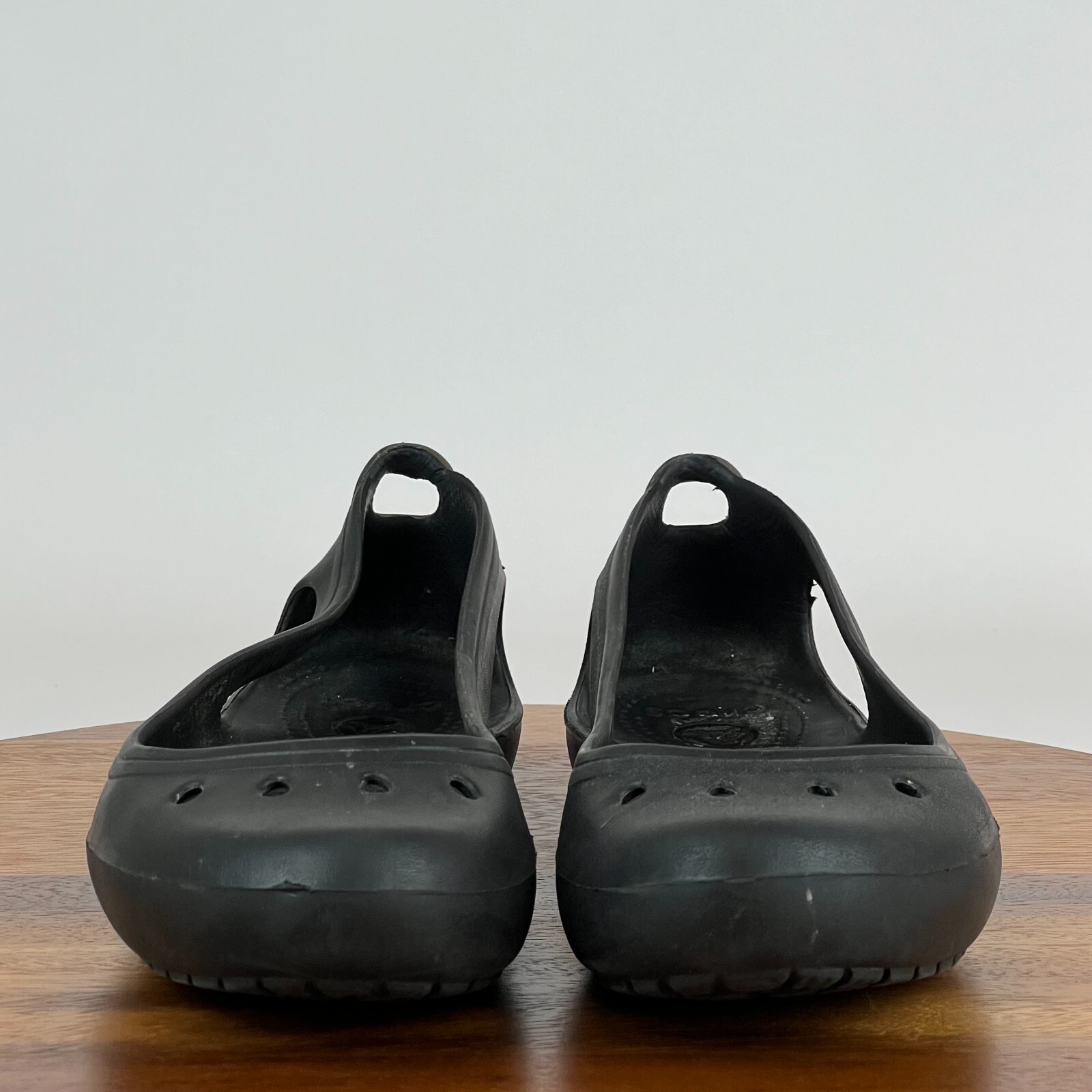 Womens Crocs Kadee Black Comfort Casual Cutout Ballet Flats Shoes Size 9 M GUC