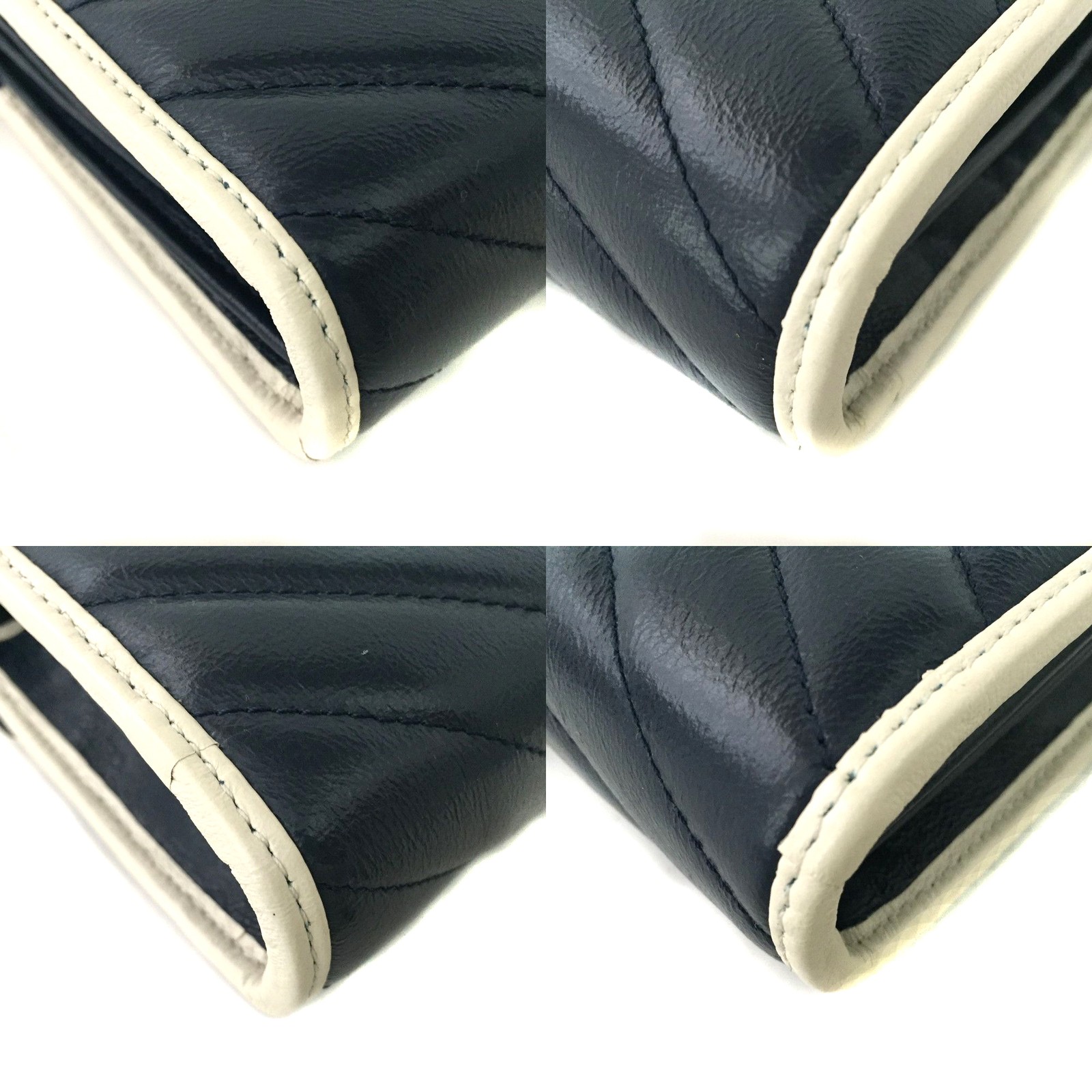 EGA GUCCI GG Marmont Quilted Leather Wallet On Chain WOC Shoulder Bag/7CC0159