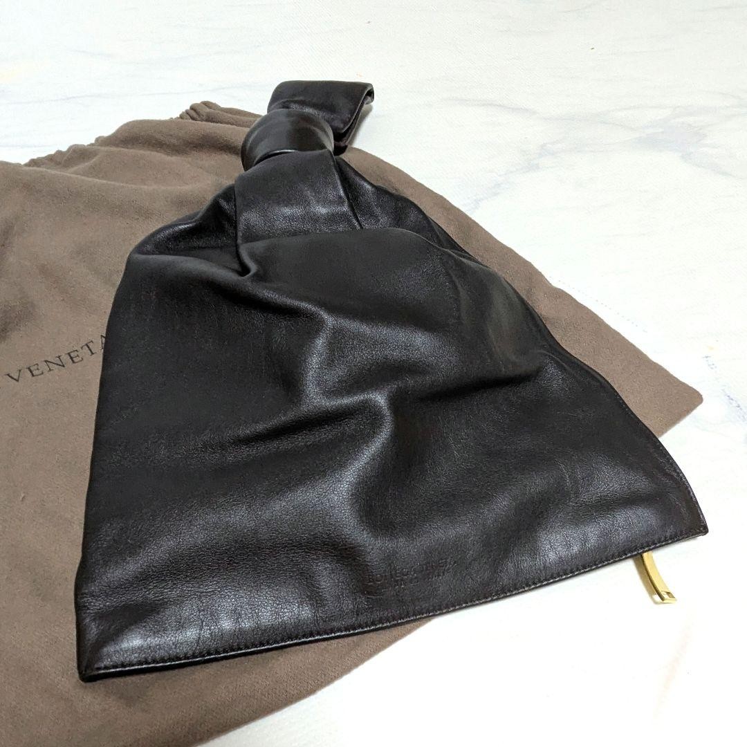 Bottega Veneta Dark Brown Leather Twist Handbag Leather