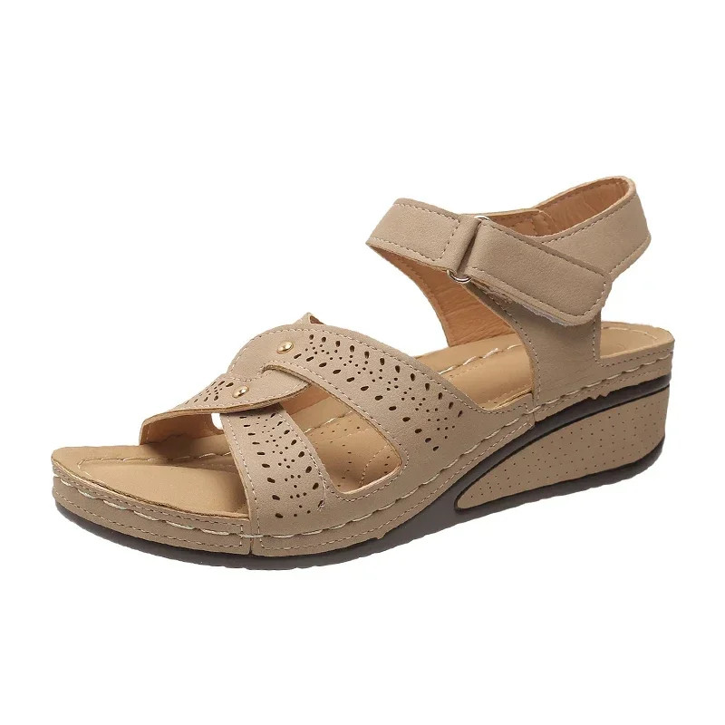 Womens Plus Size Wedge Sandals Platform Comfort Walking Non Slip Beach Shoes