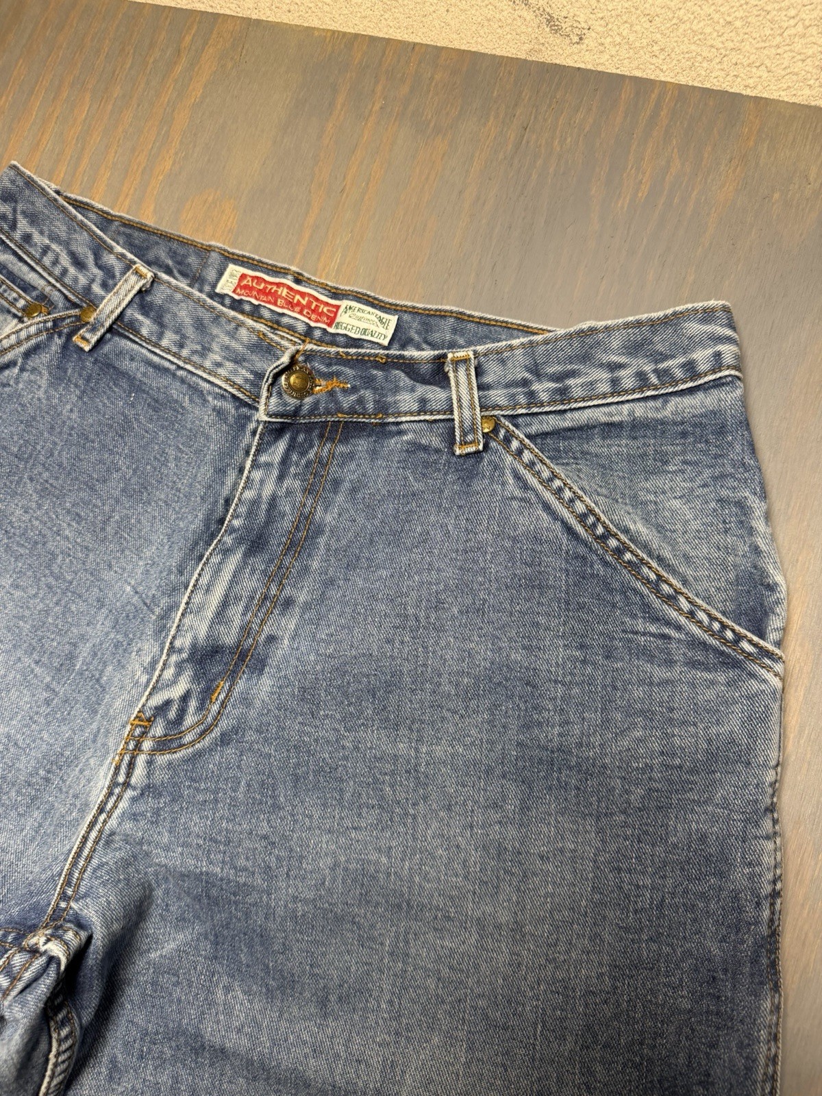 Authentic Mountain Blue Denim Vintage Carpenter Jeans American Eagle 34/30