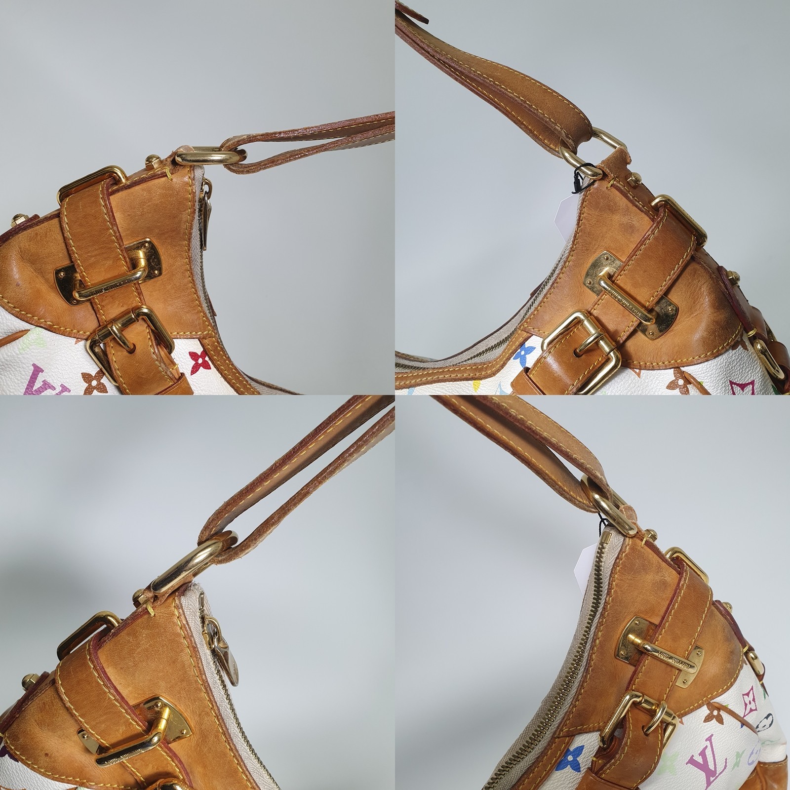 NO TARIFF Authentic Louis Vuitton Greta Monogram Multicolor Blanc M40195 CLA764