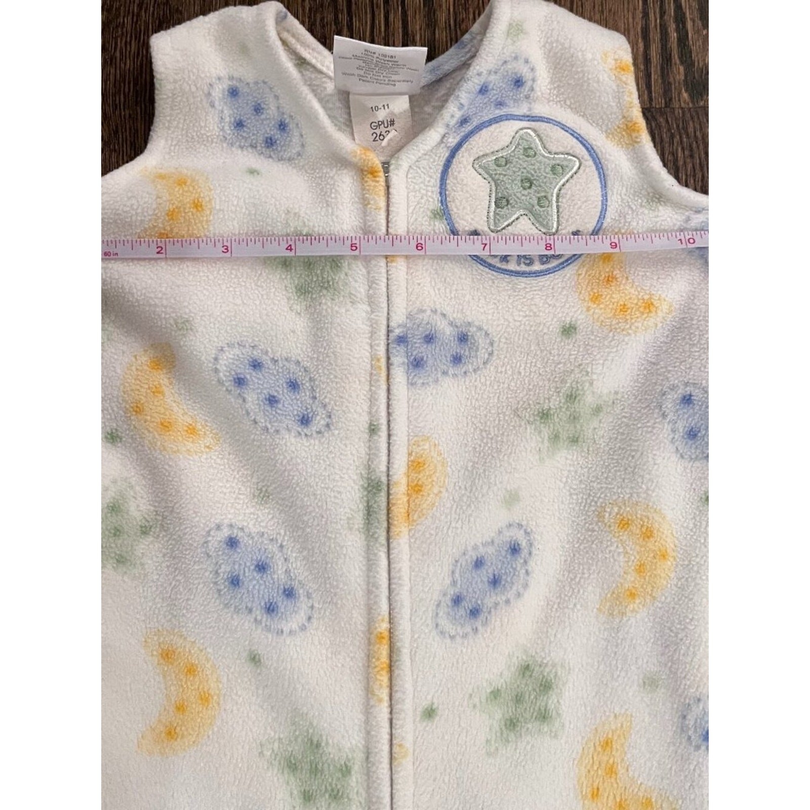 HALO SleepSack Fleece Swaddle Cream Stars Moons Clouds Newborn 0-3M