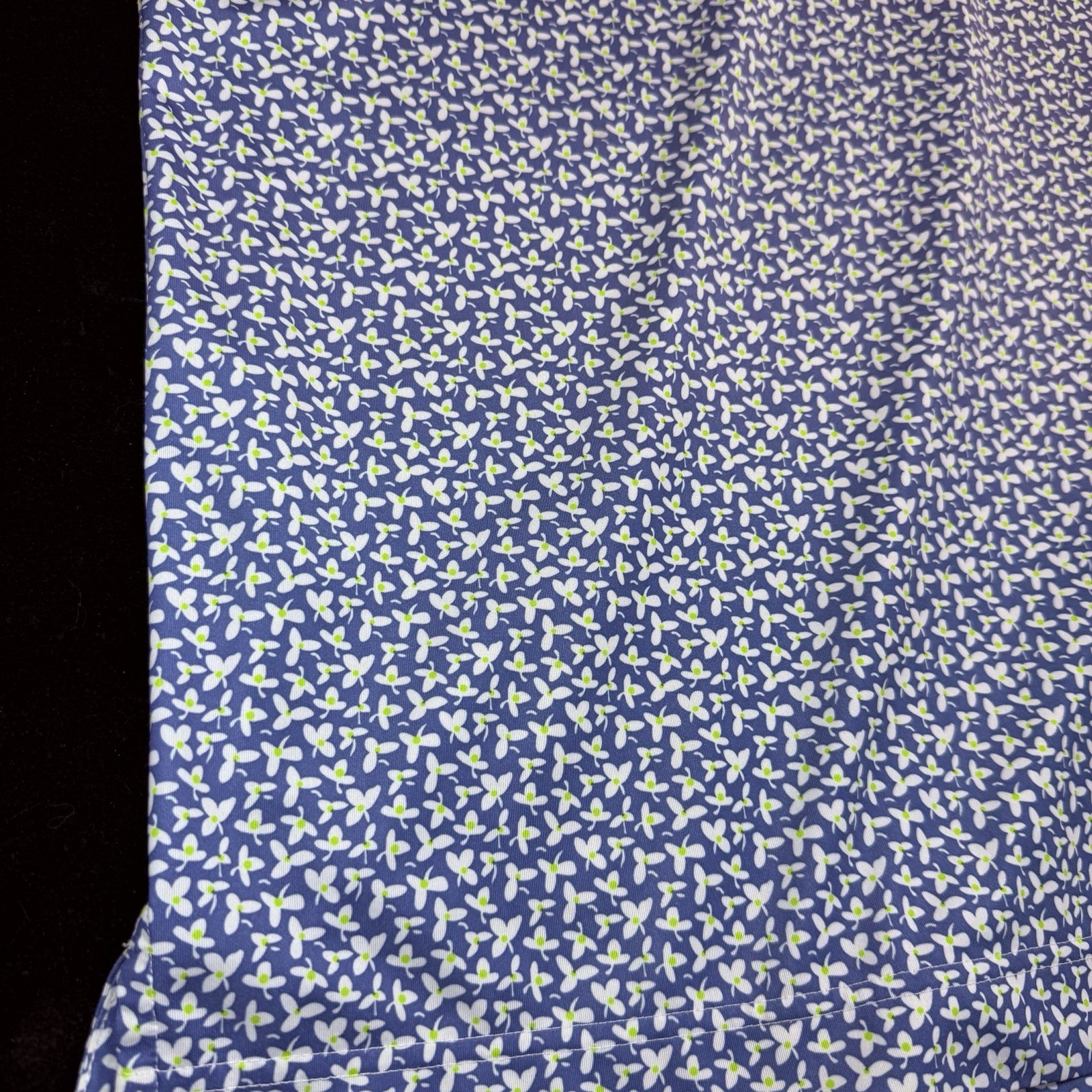 FootJoy Polo Shirt Mens 2XL Blue Floral Print Golf Performance Stretch Green
