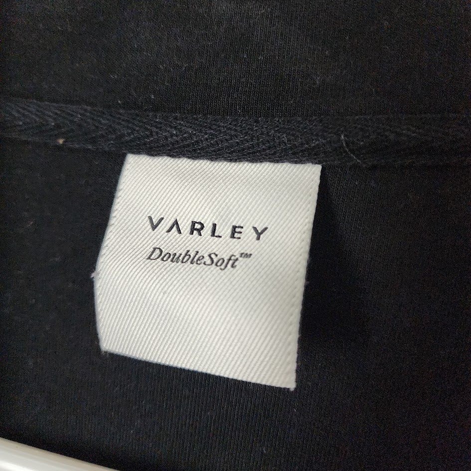 VARLEY DoubleSoft Zip Jacket Oversized Collar Minimalist Black Size M