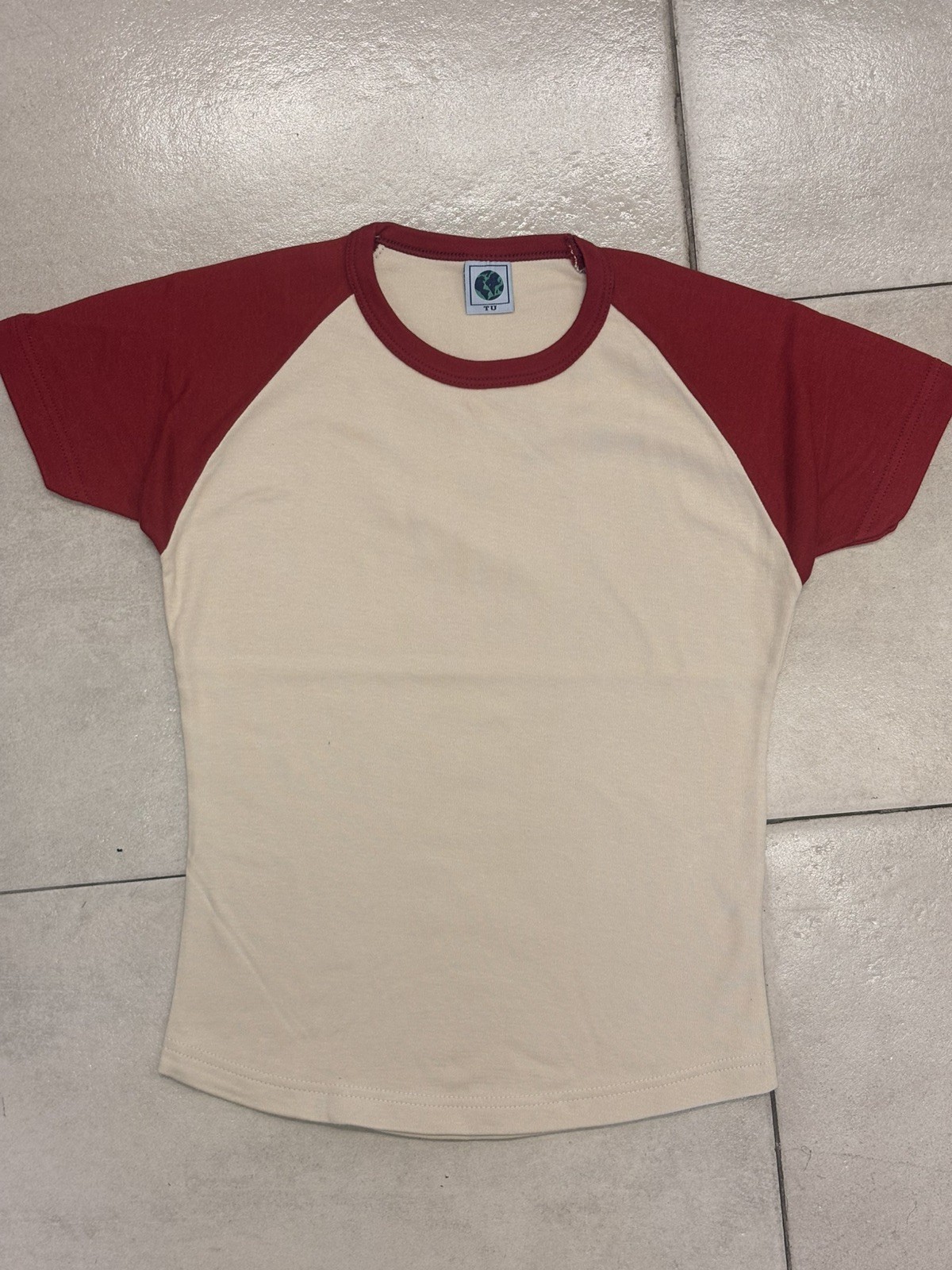 100% Cotton Cream/Red T-Shirt