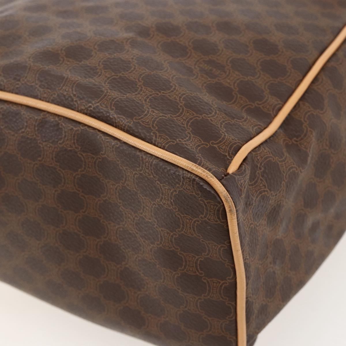 CELINE Macadam Canvas Backpack PVC Leather Brown Gold Auth am11330A