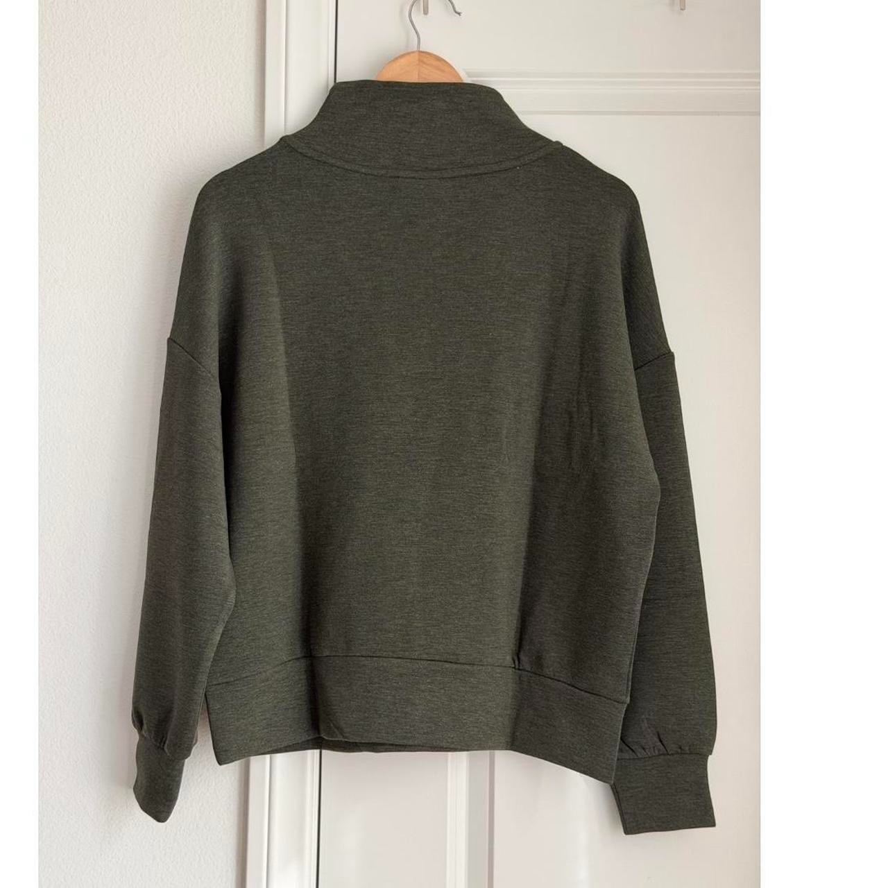 Varley Hawley Half-Zip Sweat in Olive Marl, Size Small